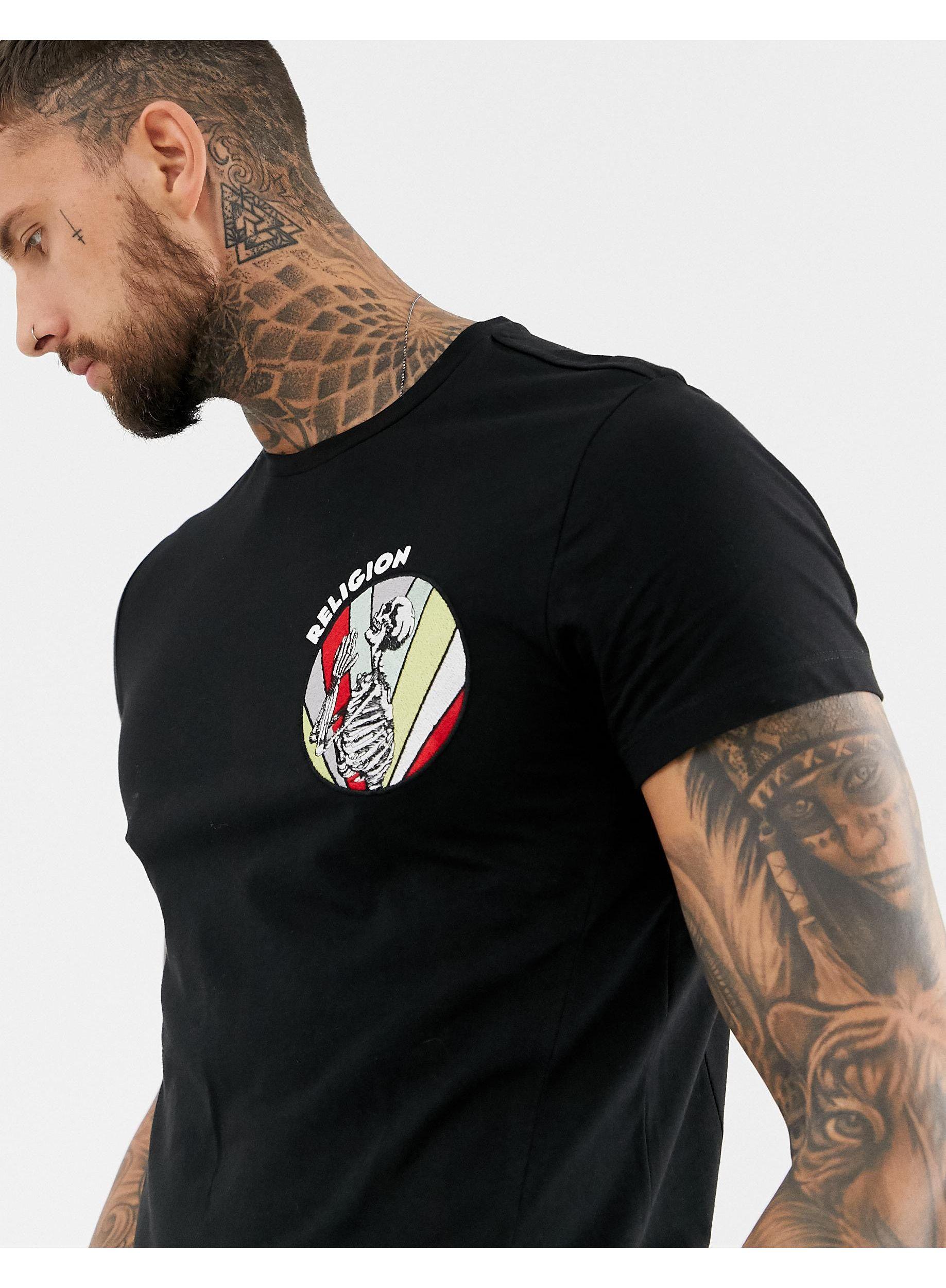 religion muscle fit t shirt