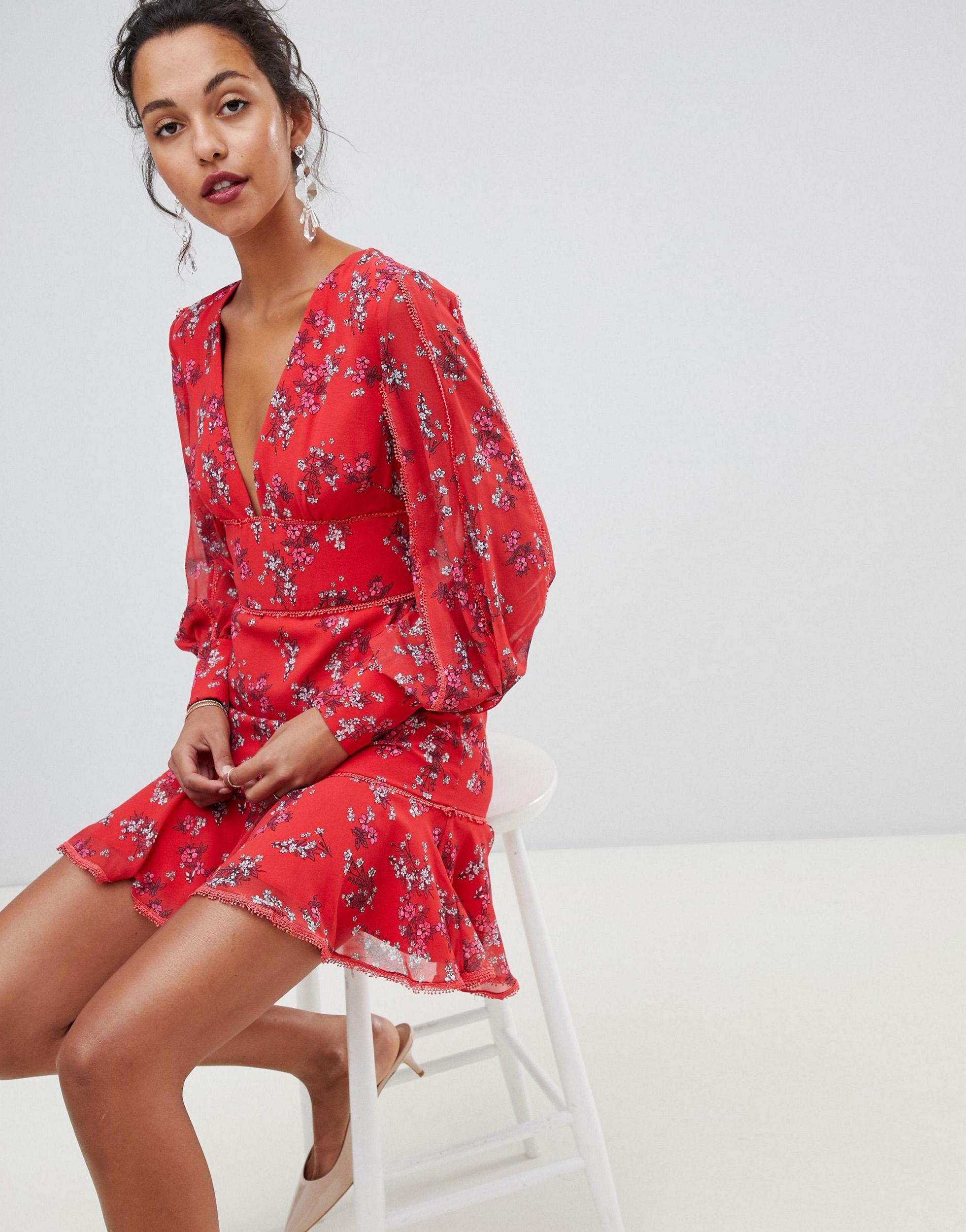 keepsake ruffle mini dress