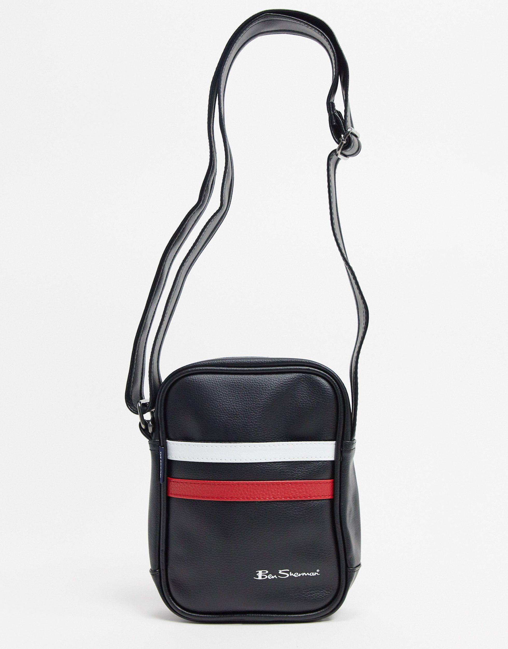 Ben Sherman Stripe Barrel Bag in Black for Men Mens Bags Gym bags and sports bags 