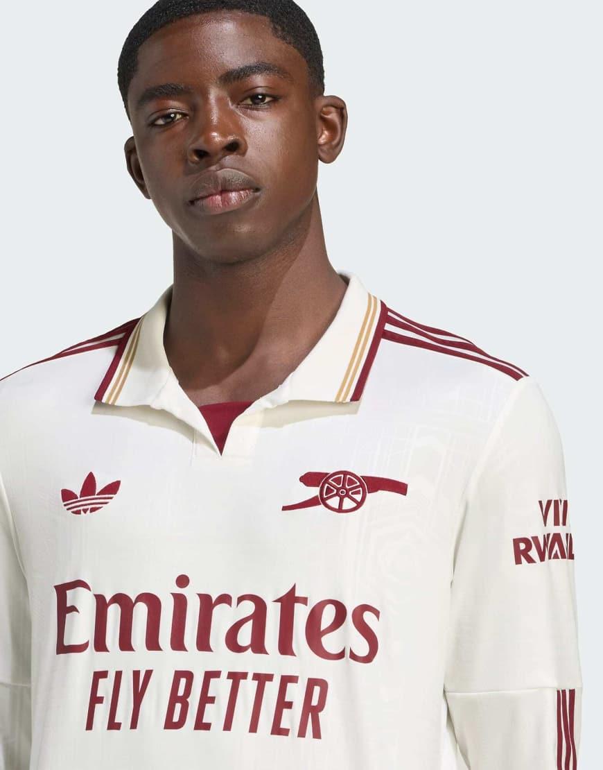 adidas Originals Arsenal 25/26 Long Sleeve Third Jersey in White