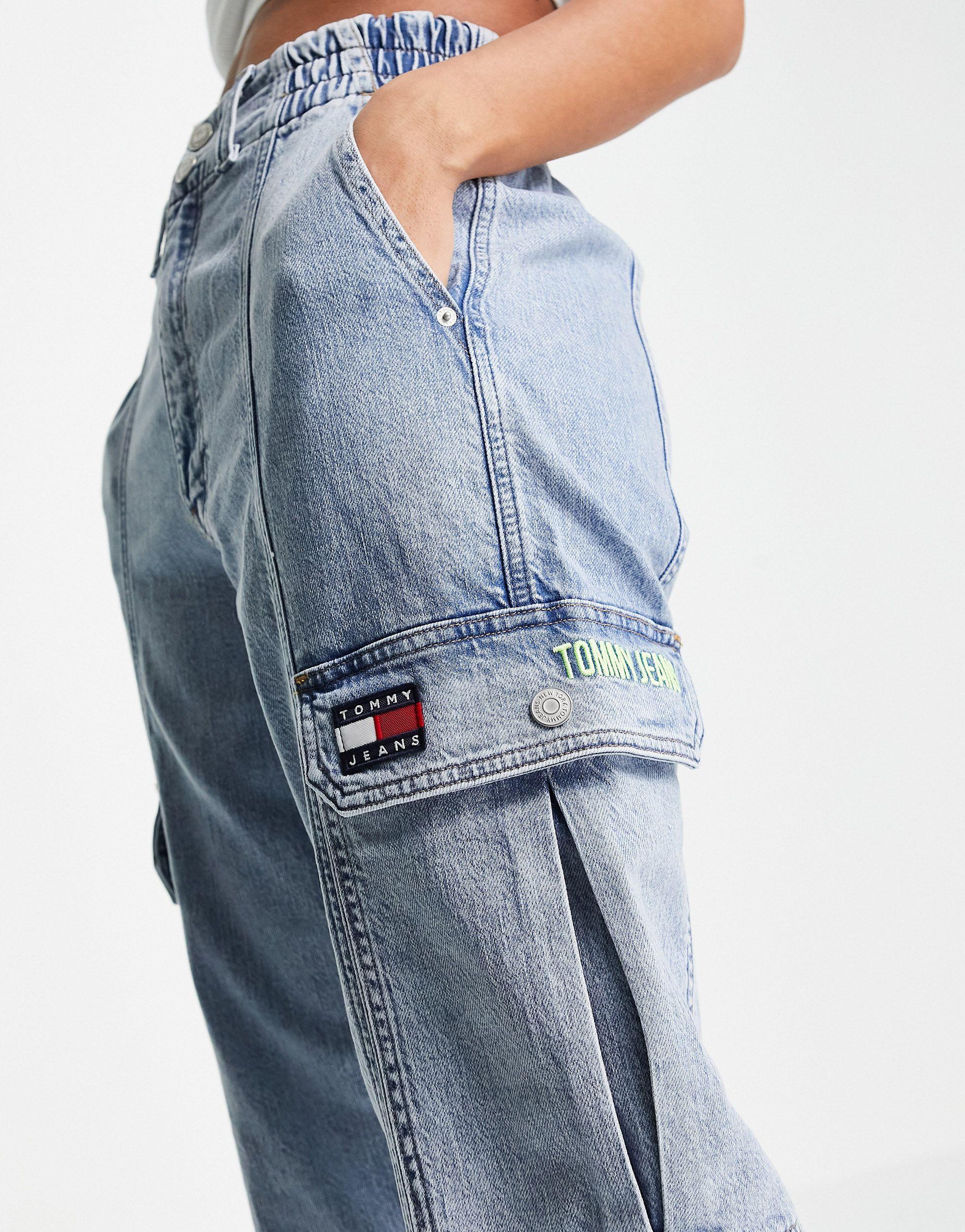 wij investering daarna Tommy Hilfiger Relaxed Cargo Jean in Blue | Lyst