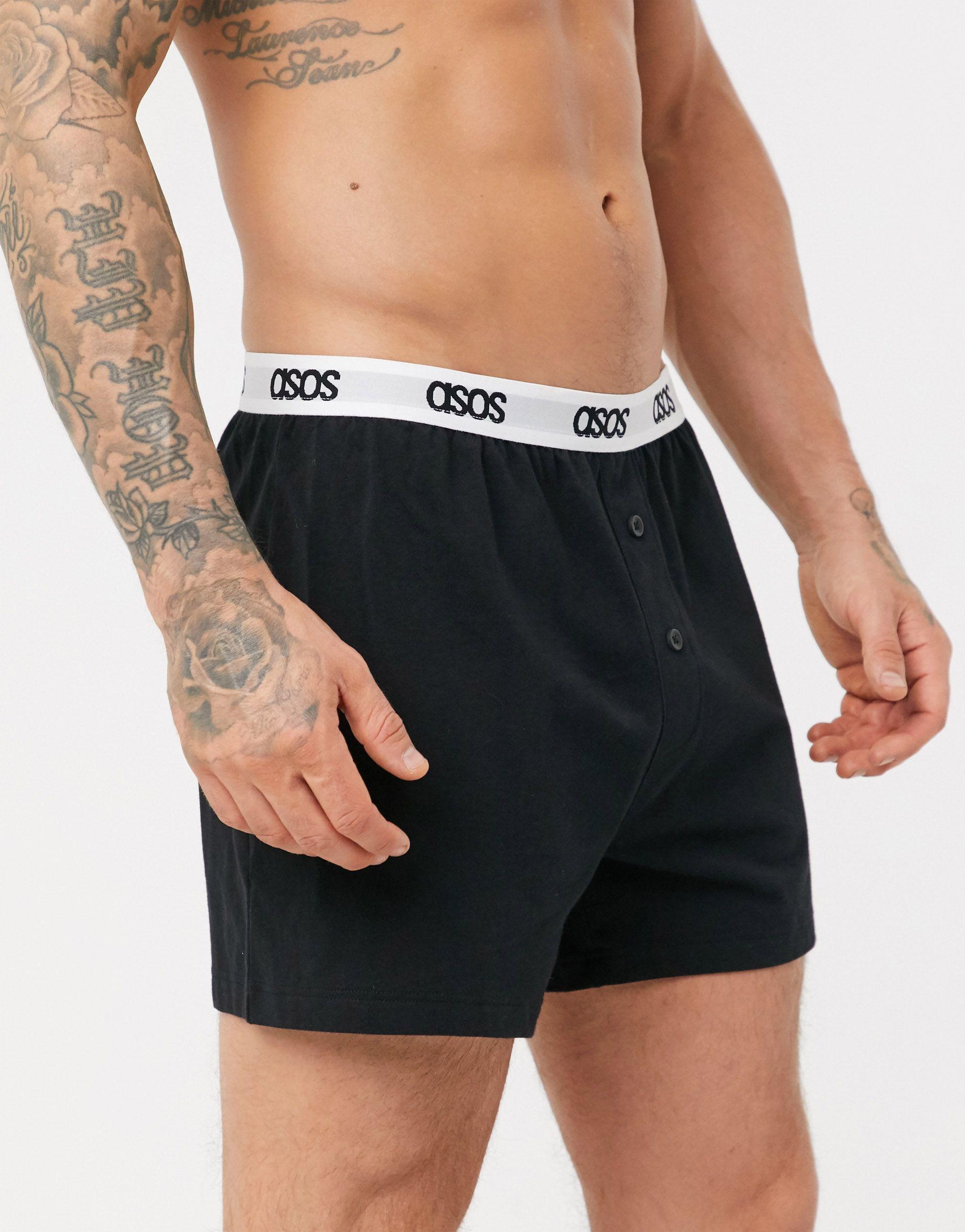 ASOS Cotton 3 Pack Jersey Boxers in Black for Men Lyst