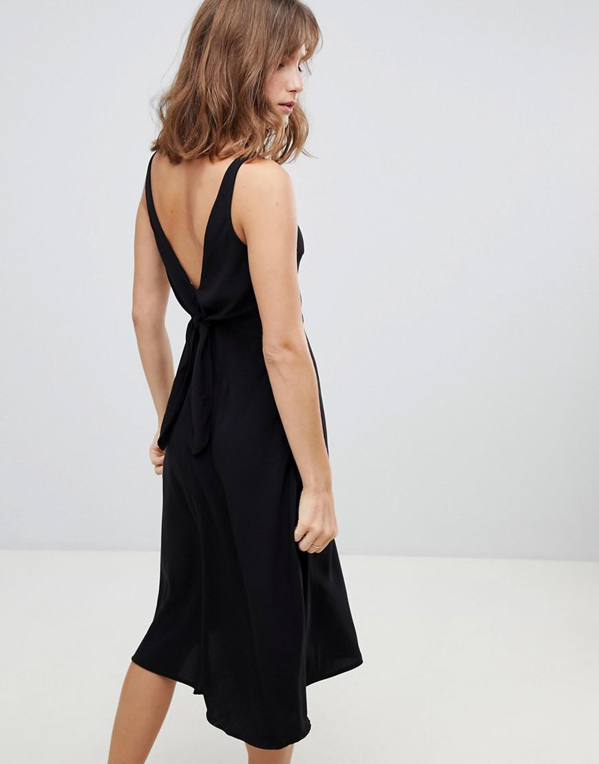 warehouse tie back midi dress