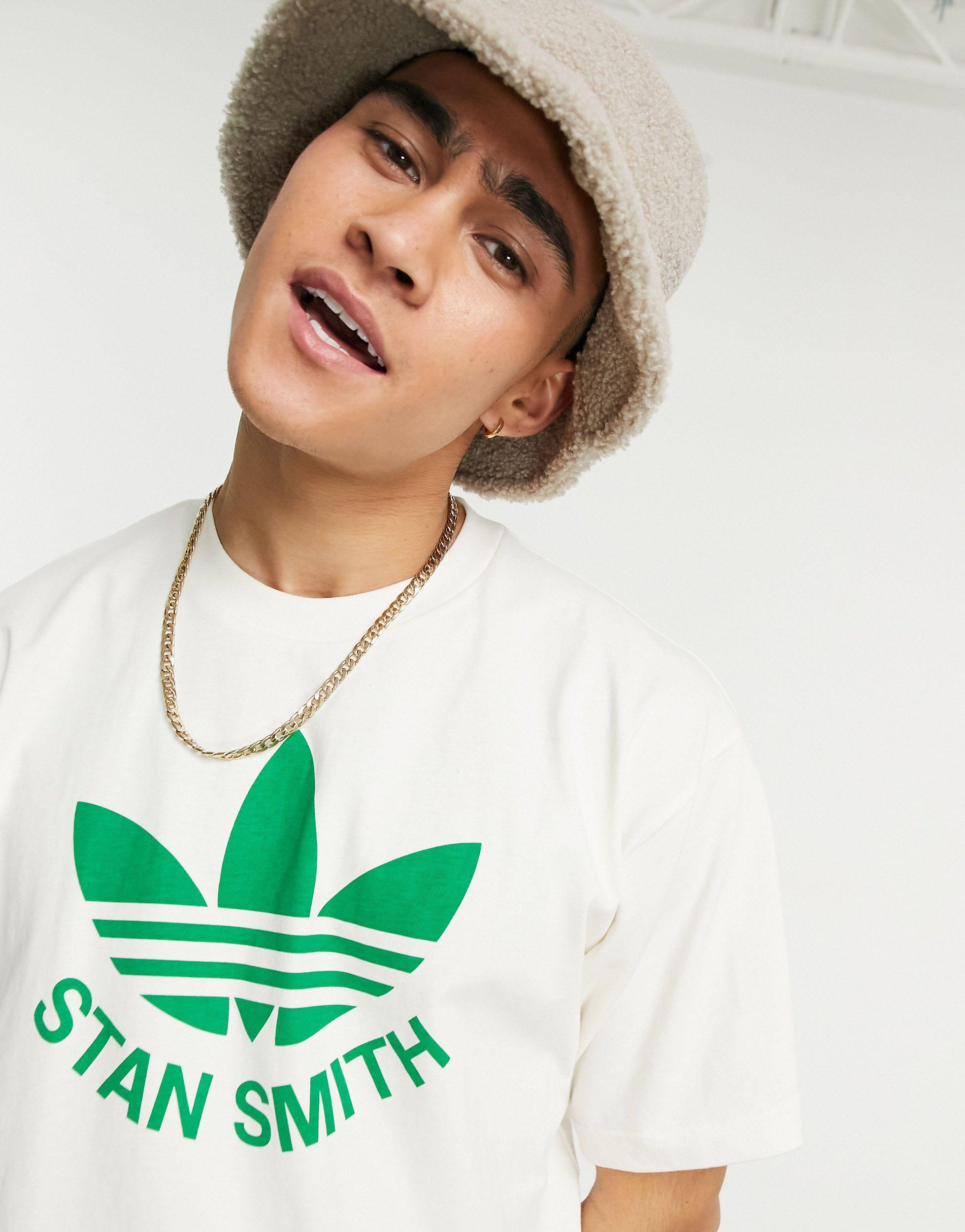 adidas Originals T-shirt With Stan Smith Logo Print in White for Men - Lyst