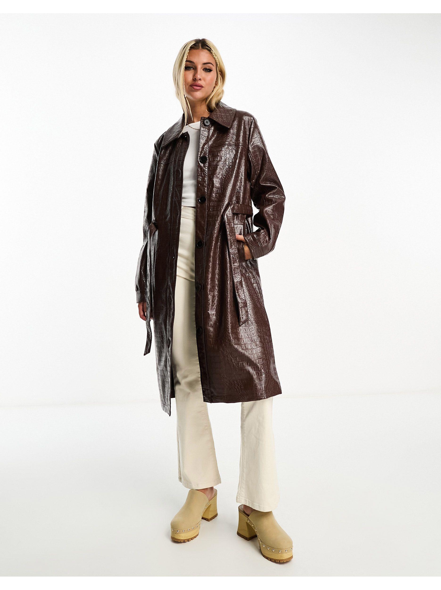 Chaqueta Pimkie Abrigo Cuadros Gabardina Color Pimkie De Color