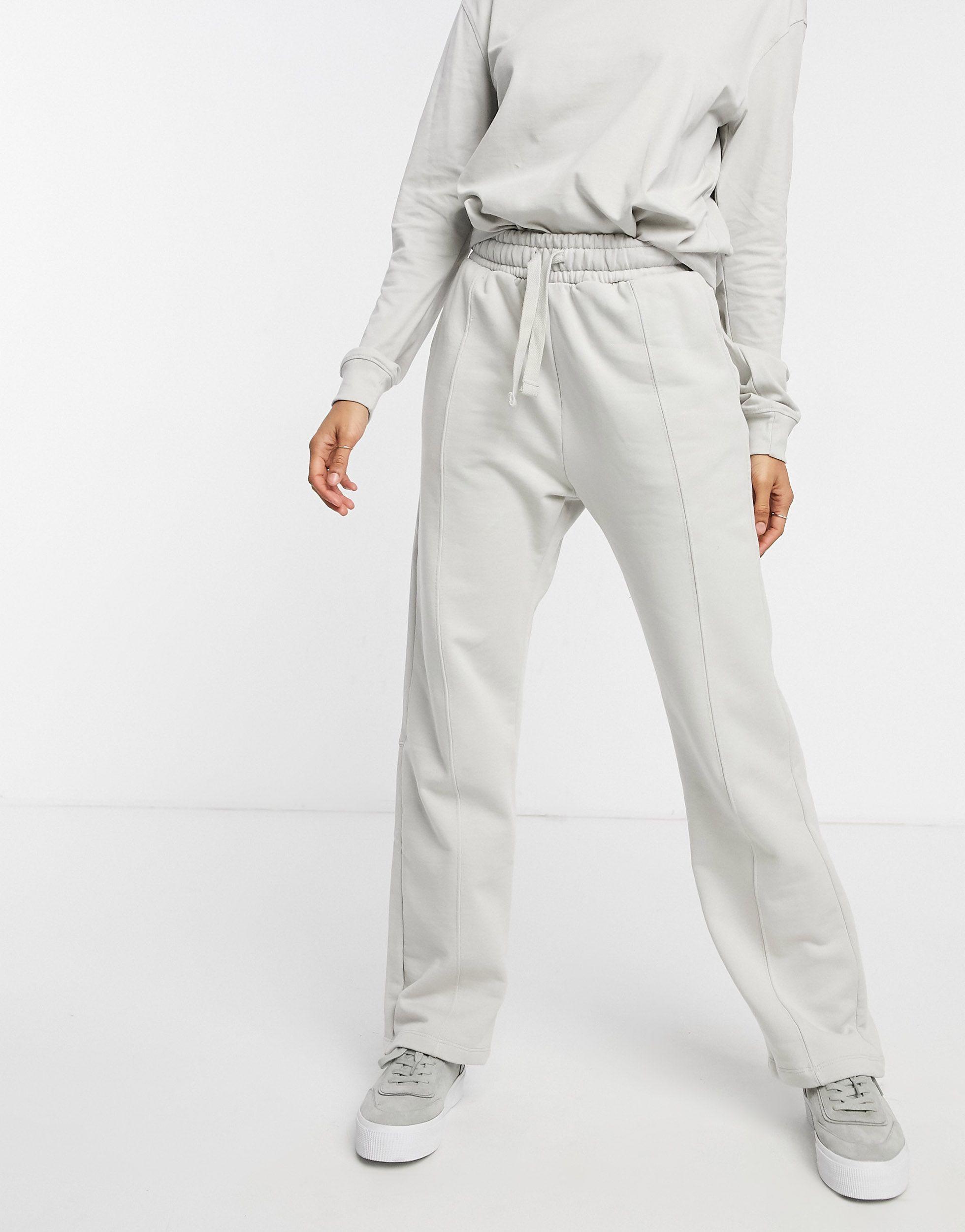 Bershka Unisex Organic Cotton Wide Leg jogger Co-ord in Grey (Gray) - Lyst