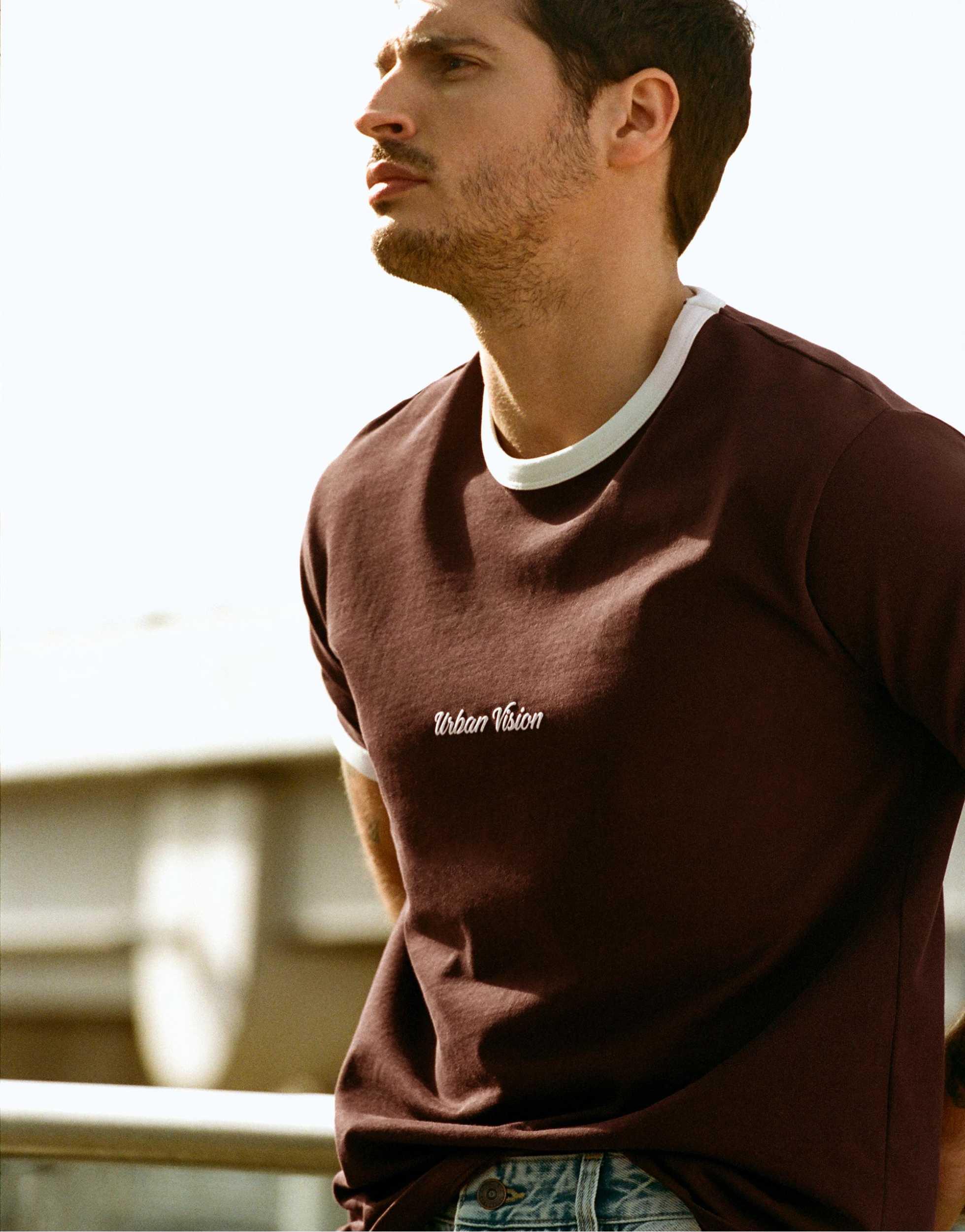 Acheter Hommes T-shirts à manches courtes lettre graphique imprimé t-shirts de marque de mode pour hommes vêtements pour hommes t-shirt décontracté homme été coréen rétro hauts pour