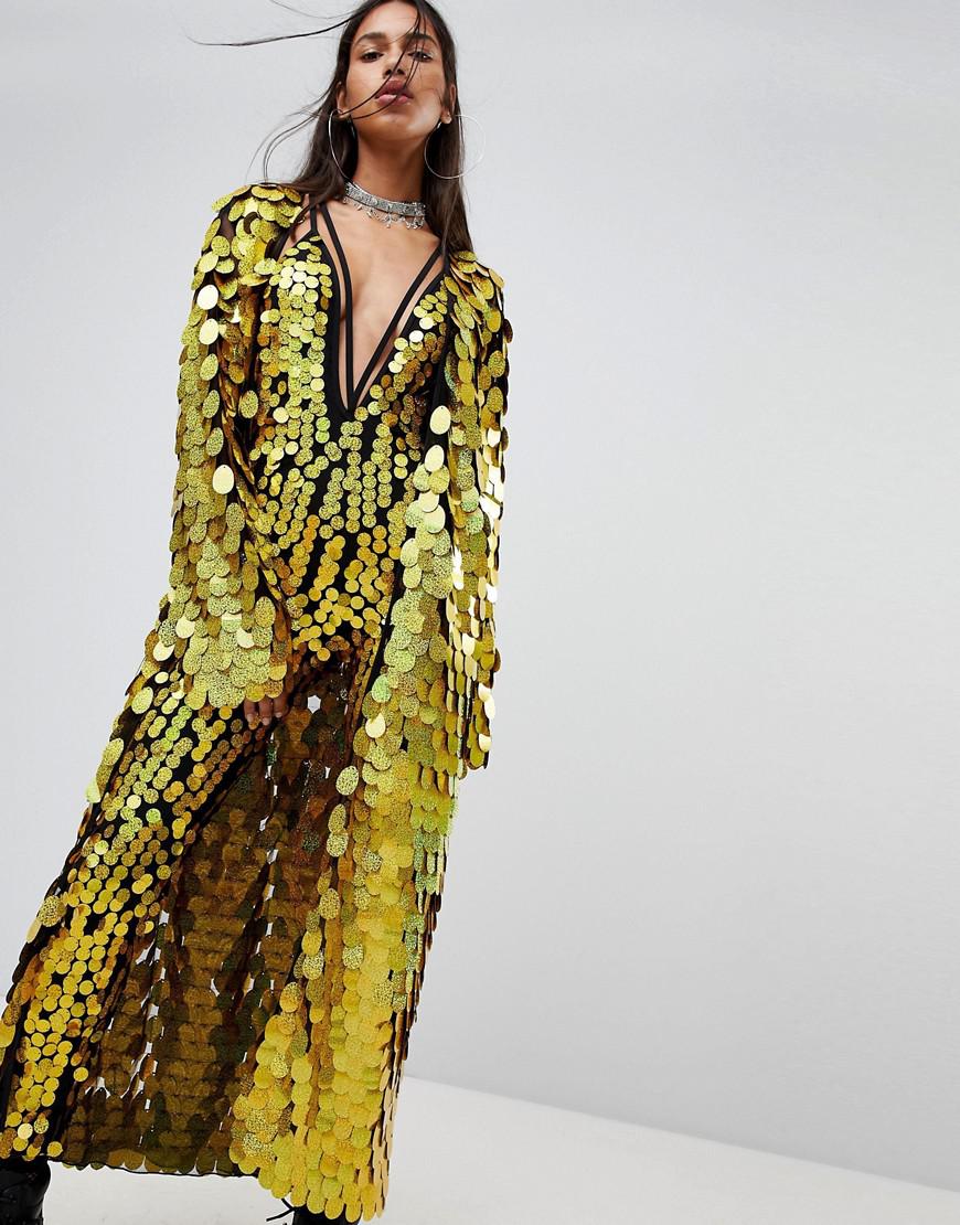 sequin maxi kimono