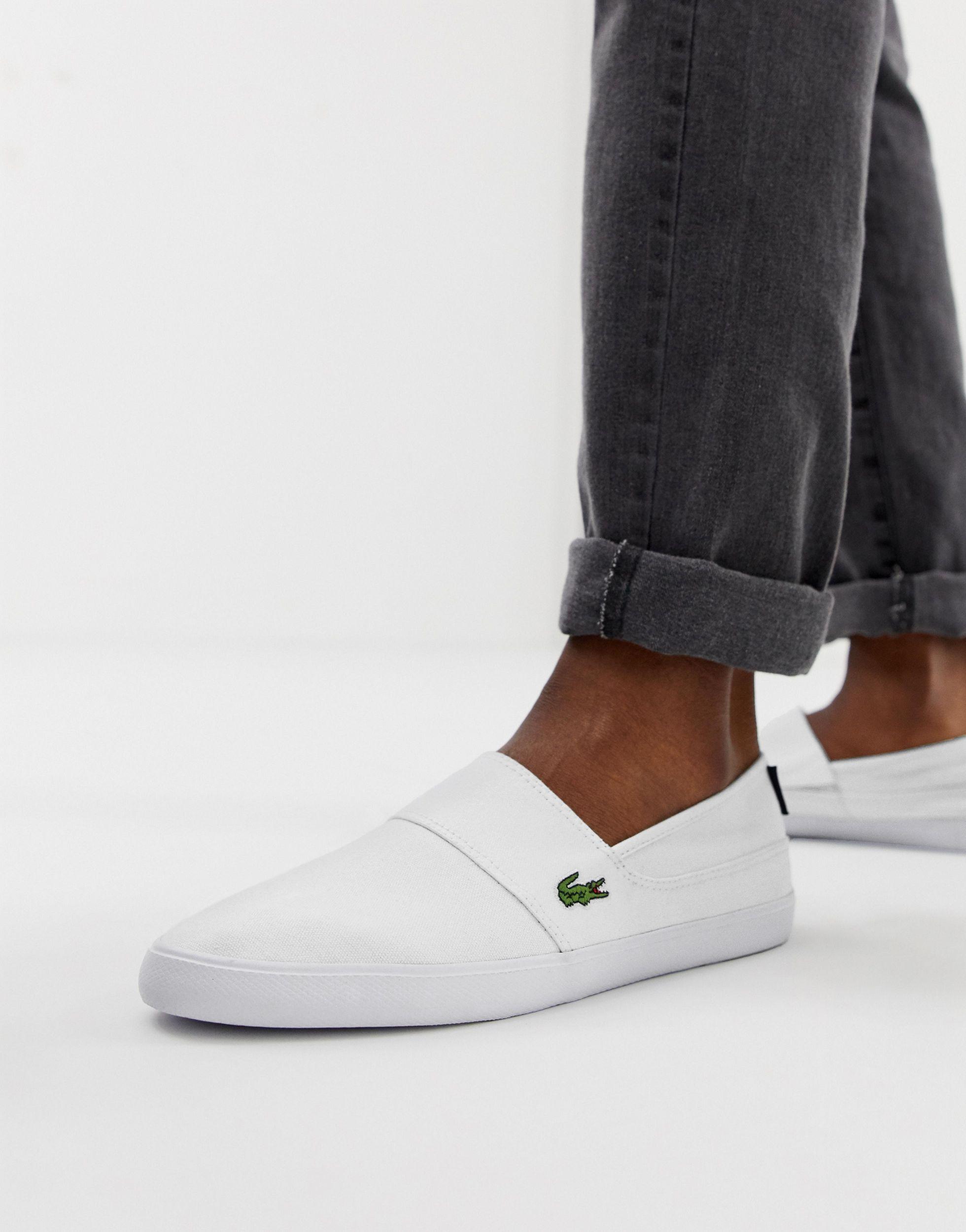 Marice - Scarpe di tela senza lacci biancheLacoste in Tela da Uomo colore  Bianco | Lyst