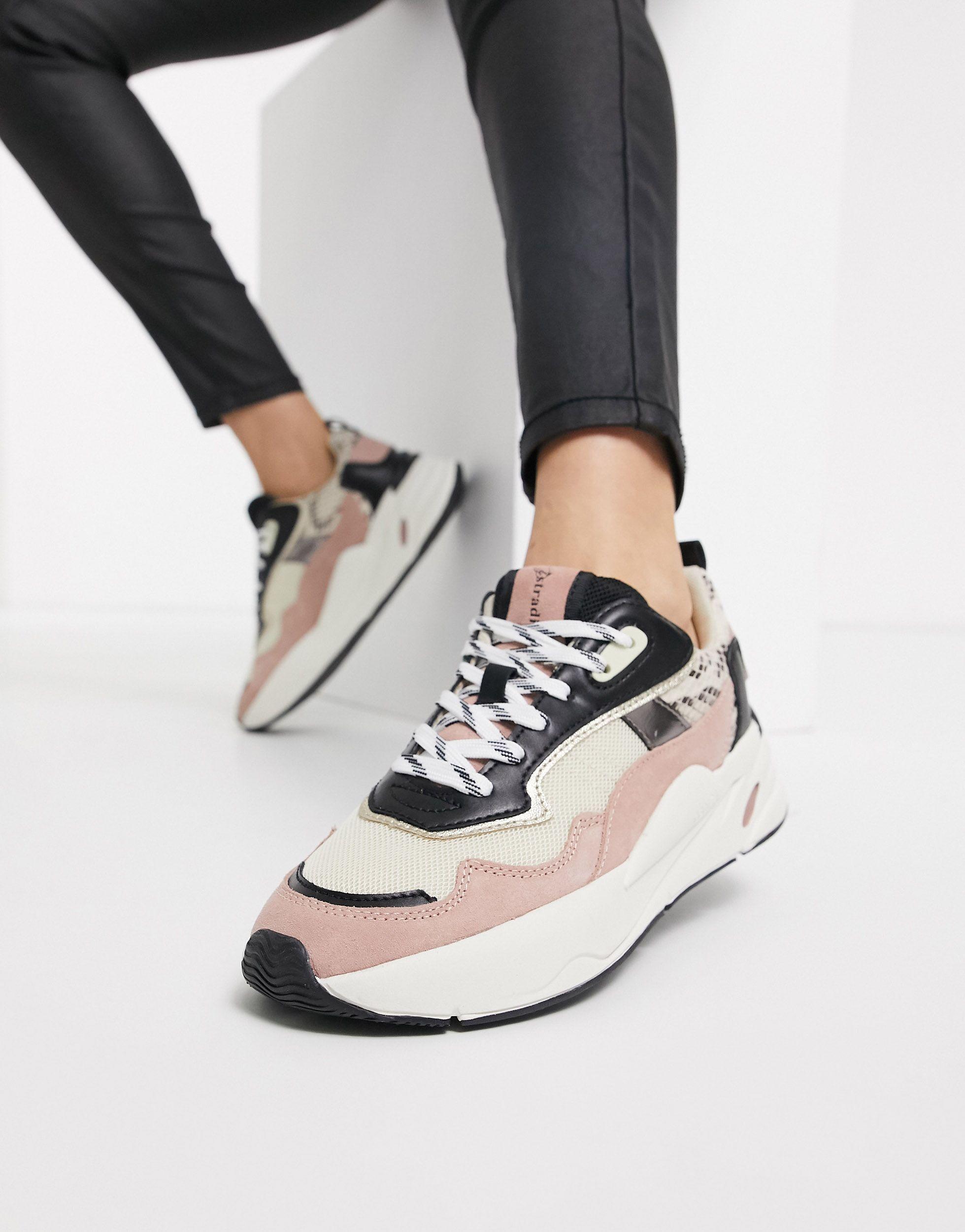 Stradivarius Mixed Panel Sneakers | Lyst