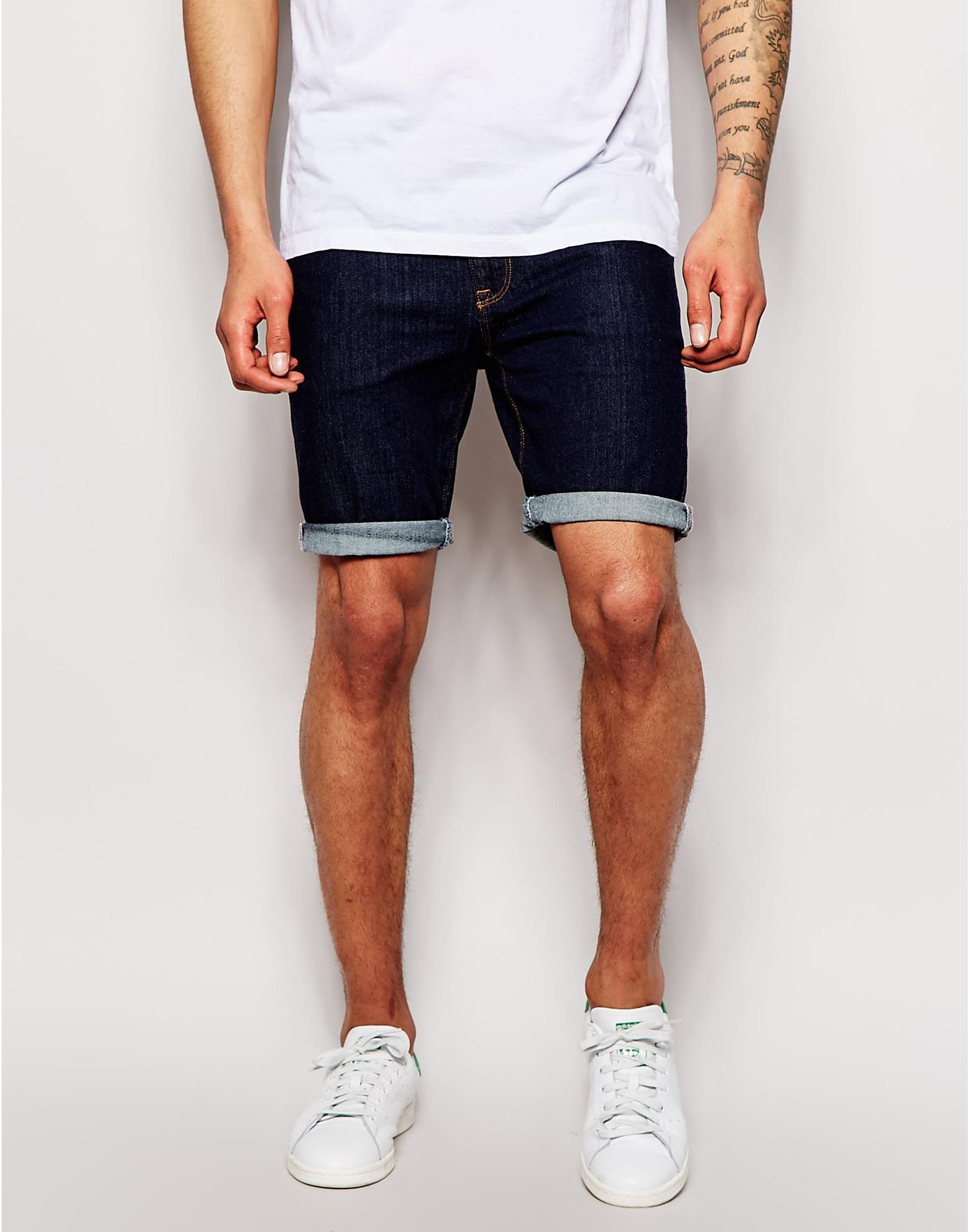 Asos Super Skinny Denim Shorts In Indigo in Blue for Men Lyst