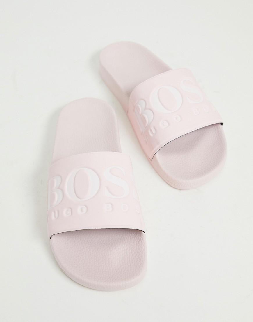 BOSS by Hugo Boss Logo Sliders in Pink 
