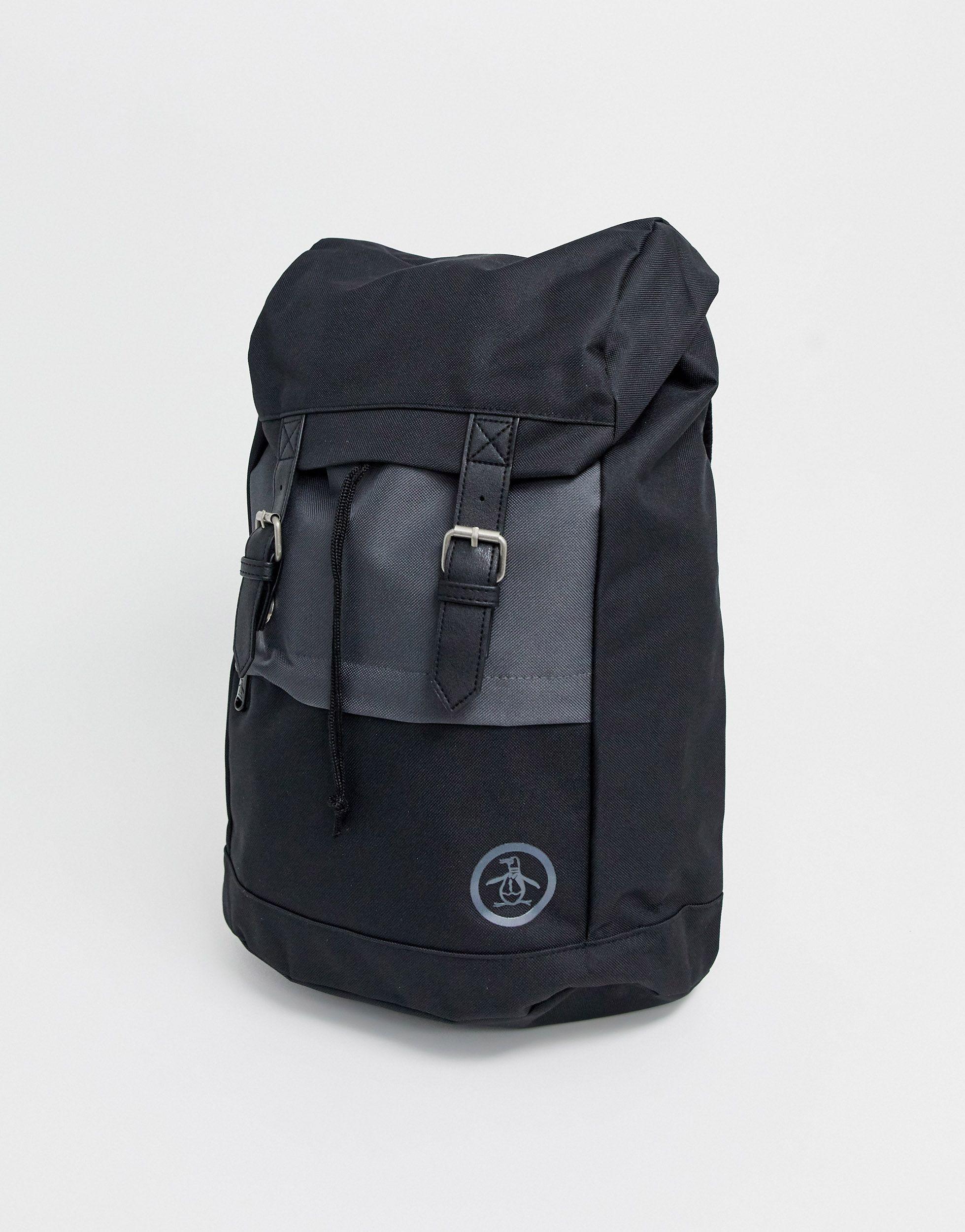 original penguin backpack in black