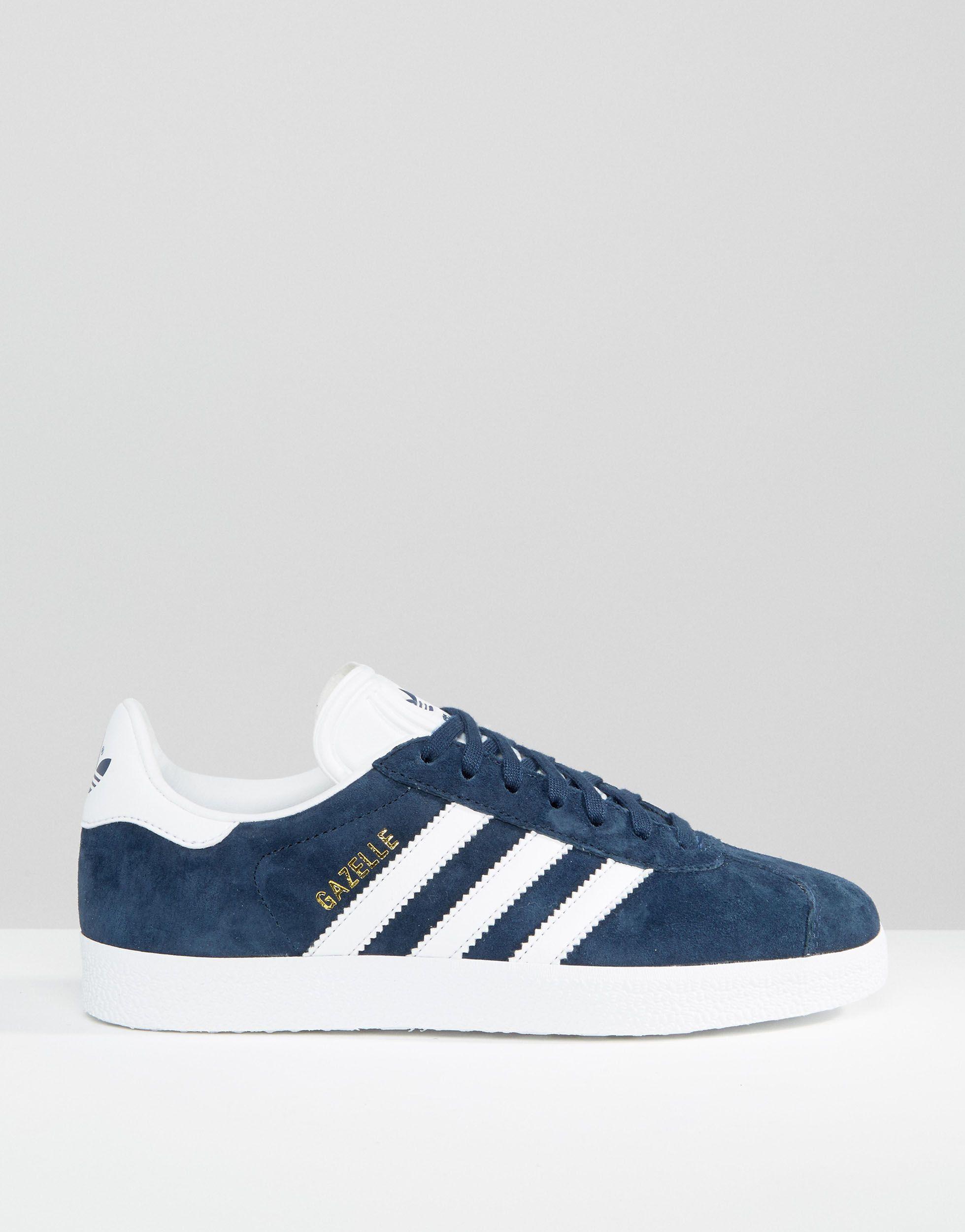 adidas Originals Suede Gazelle Sneakers in Navy (Blue) - Save 41 ...