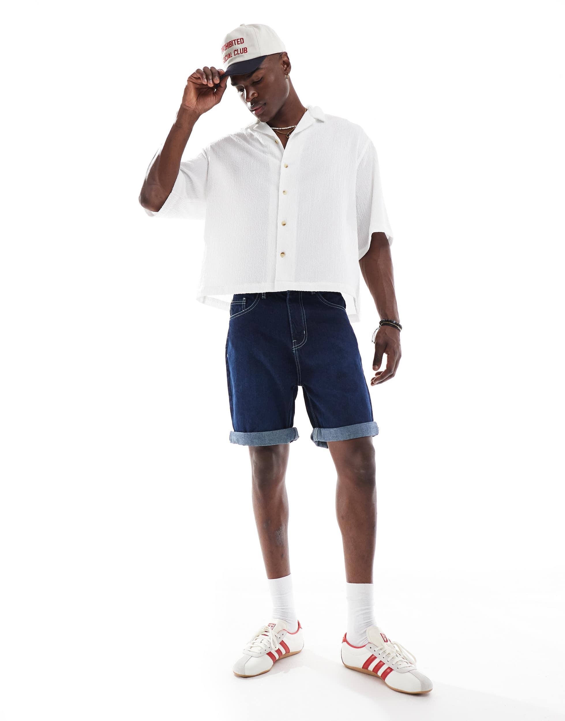 Short Jean Homme Déchiré Brave Soul - Taille S, Couleur Gris, Neuf Avec étiquettes, Coupe Regular