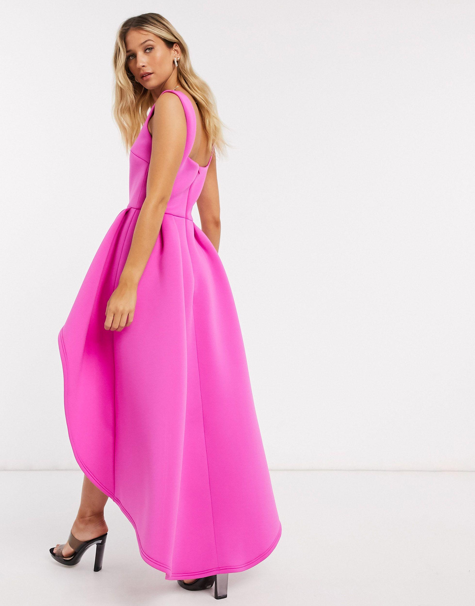 Square Neck High Low Maxi Dress 