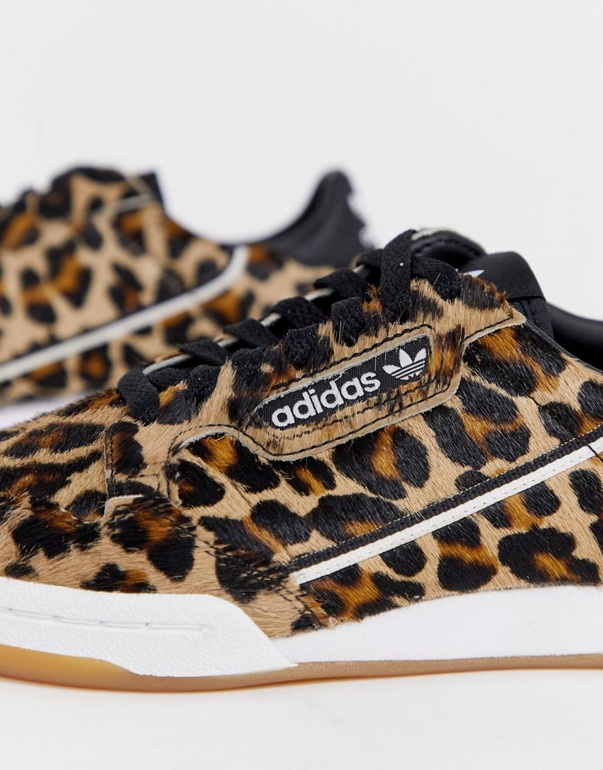 adidas originals continental 80 trainers in leopard print