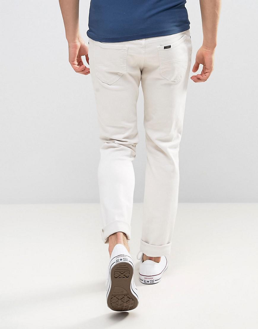 Lee Jeans Denim Rider Slim Fit Jeans Off White Wash for Men - Lyst