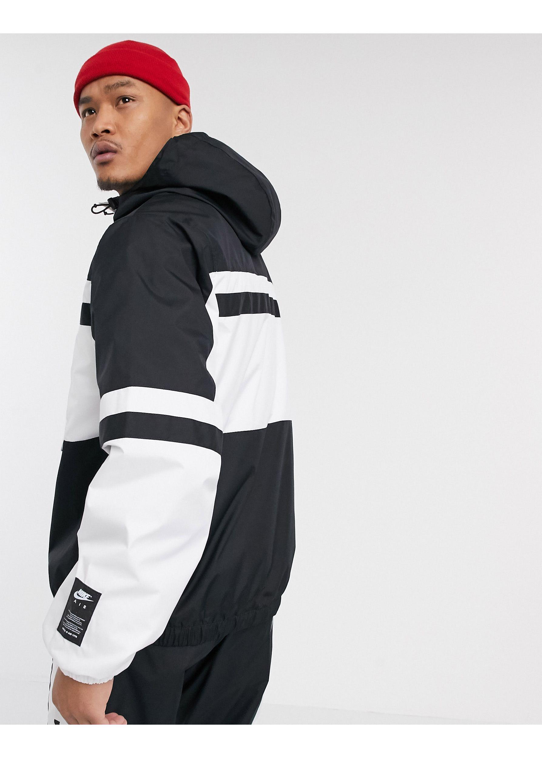 granja fibra administración Nike Air Half-zip Overhead Woven Jacket in Black for Men | Lyst UK