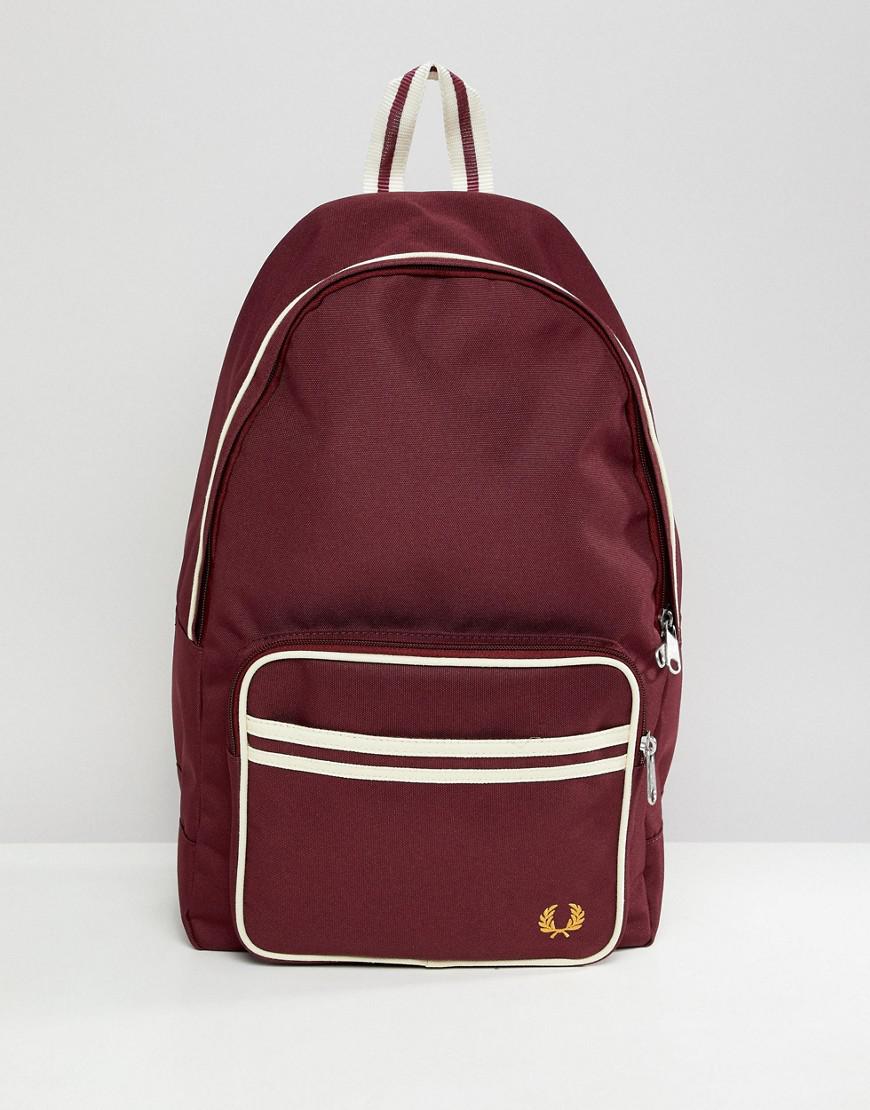 Fred Perry Synthetic Twin Tipped Backpack In Burgundy in Red for Men | Lyst