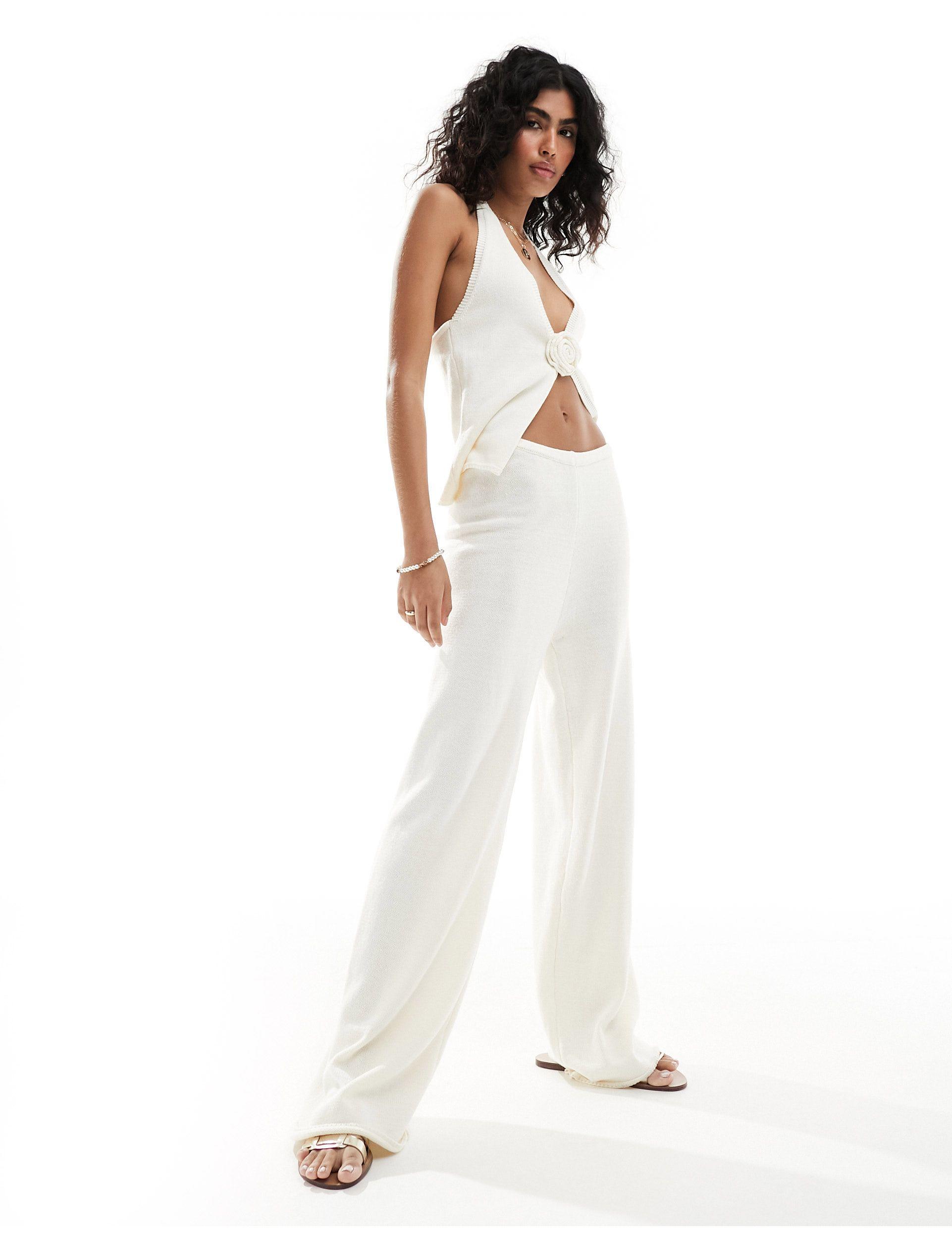 4th Reckless Maribel Fine Gauge Knit Beach Trouser Co ord in