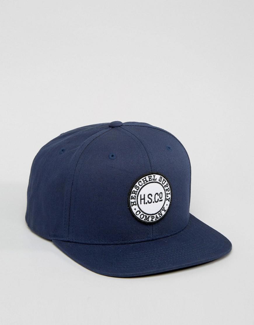 Herschel Supply Co. Cotton Herschel Round Logo Snapback Cap In Navy in ...