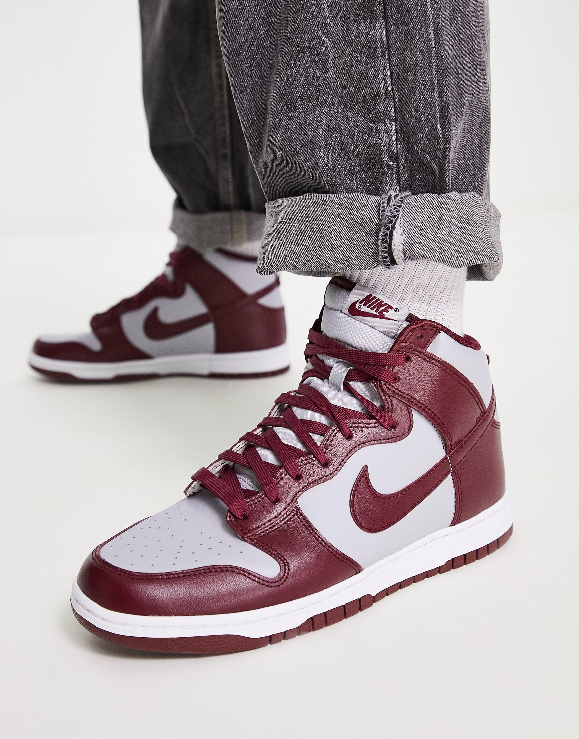 Nike Dunk High Retro Sneakers in Red for Men | Lyst