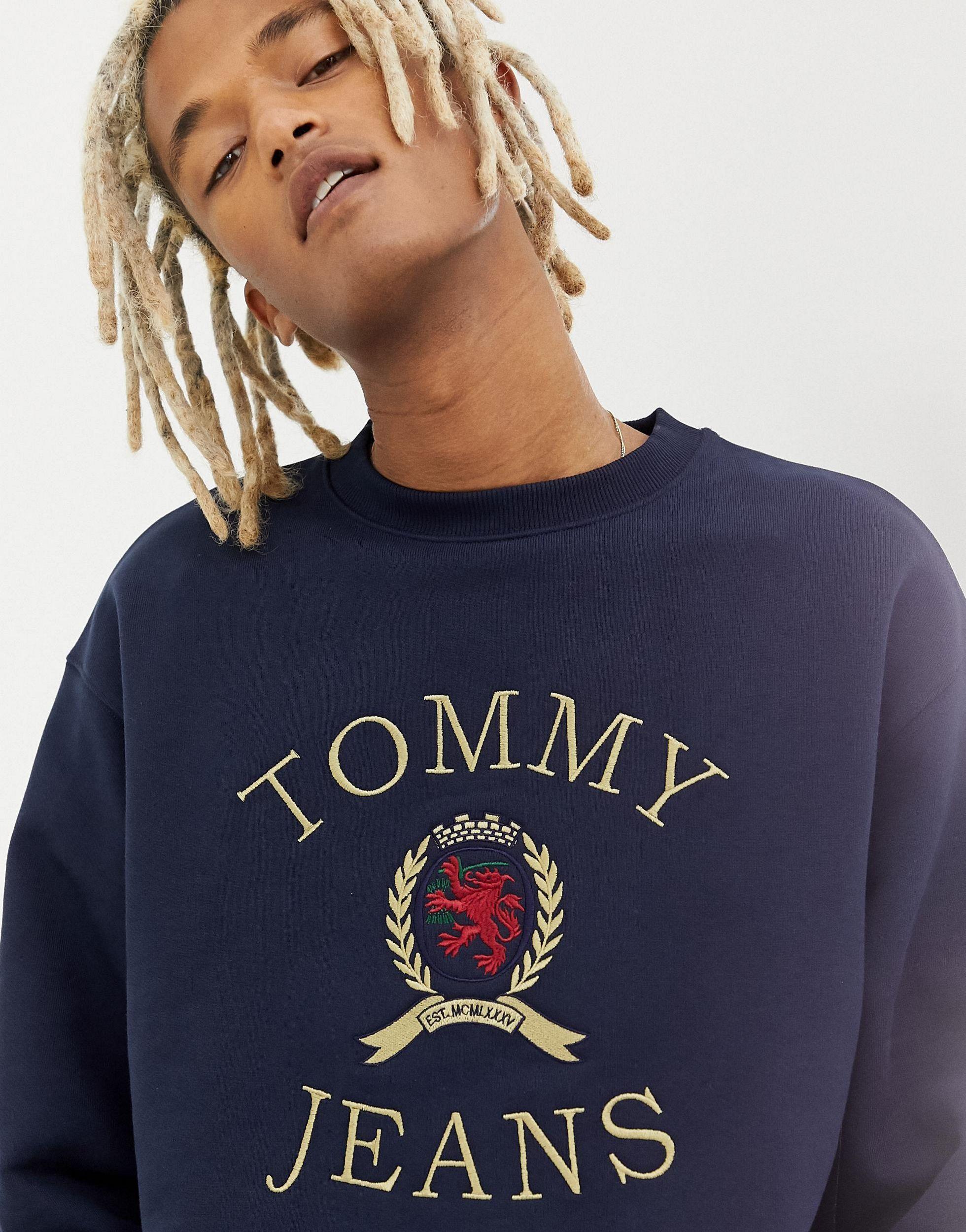 Tommy Hilfiger 6.0 Limited Capsule Crew Neck Sweatshirt With Crest Logo in  Blue for Men | Lyst UK