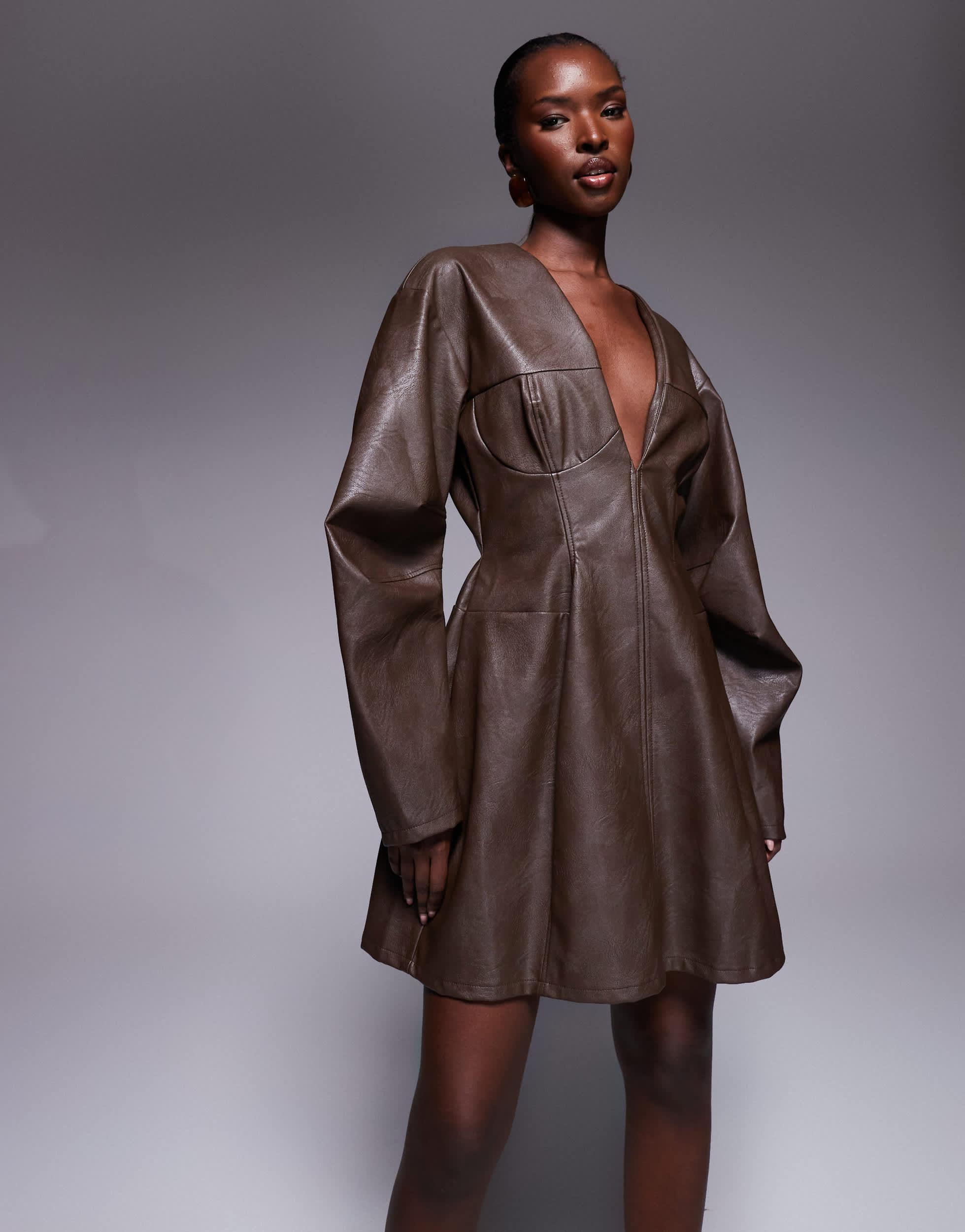 ASOS Faux Leather Dresses for Women | Lyst