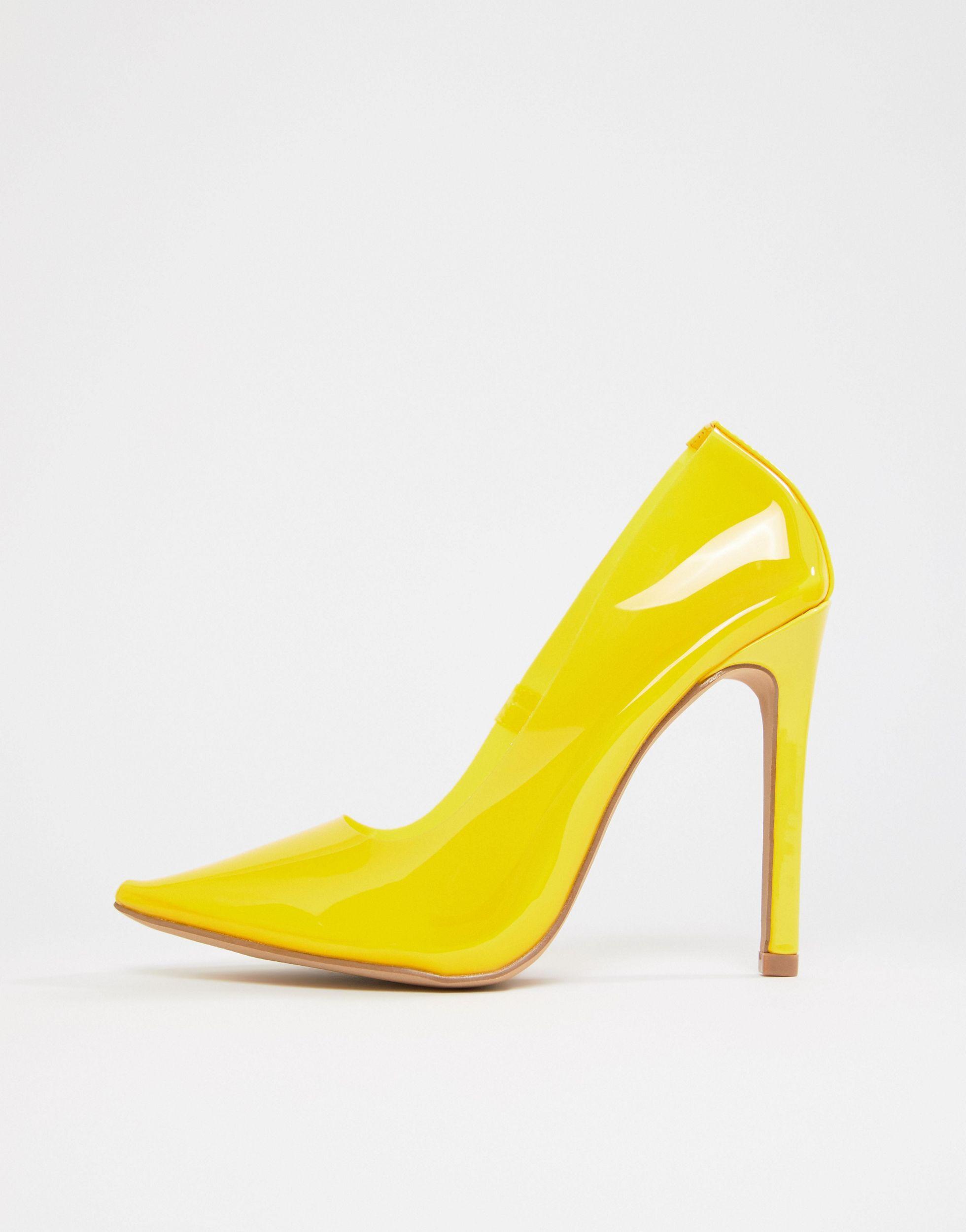 transparent yellow heels