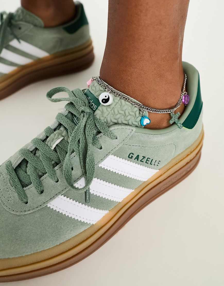 adidas gazelle silver green womens adidas Gazelle Bold - GS