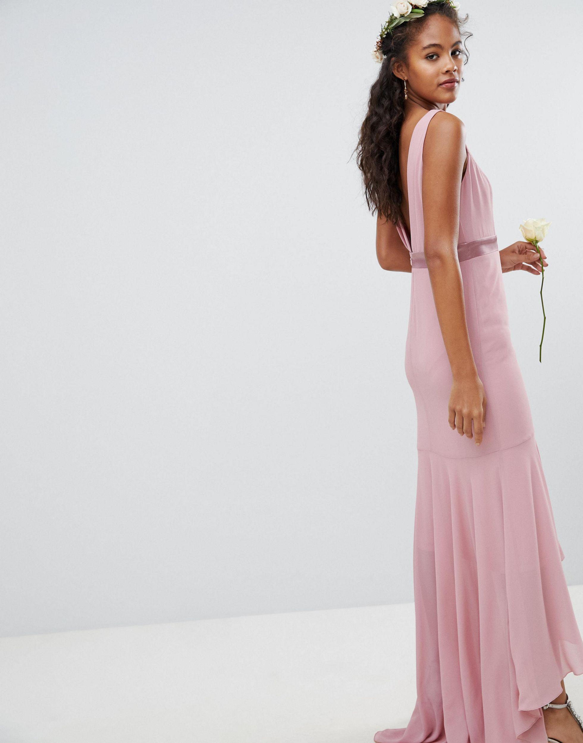 tfnc maxi bridesmaid dress with high low hem