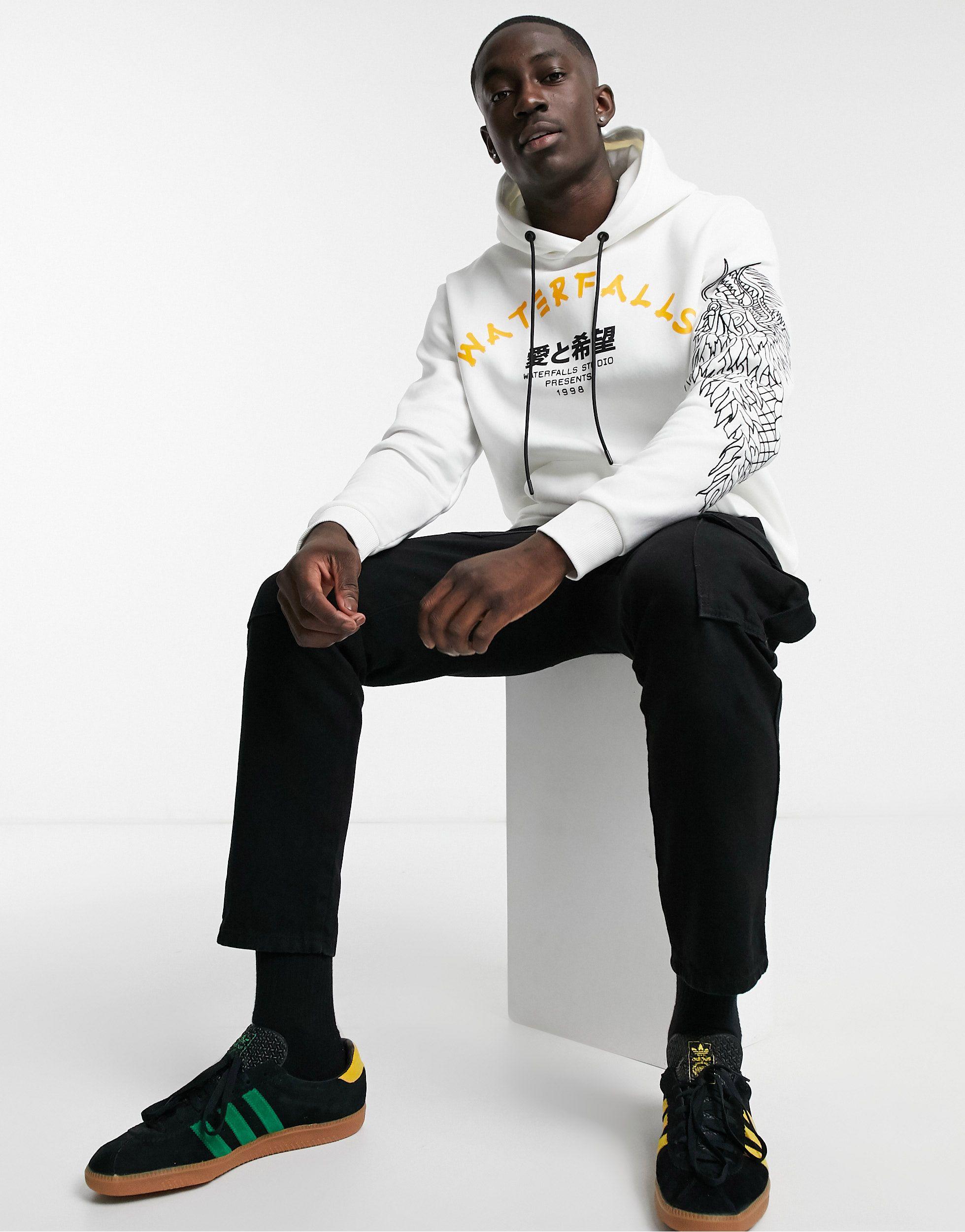 Waterfalls - felpa bianca con cappuccioBershka in Cotone da Uomo colore  Bianco | Lyst