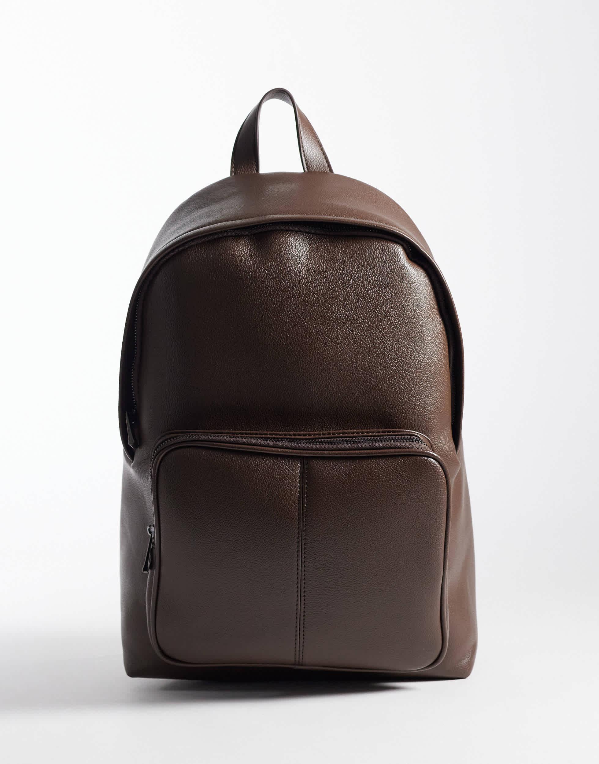 asos everly premium leather backpack Luxury - Red - Leather Your Perfect Everyday Diaper Bag This bag has been thoughtfully designed for the modern parent who needs plenty of space without compromising on style ASOS Backpacks for Men |