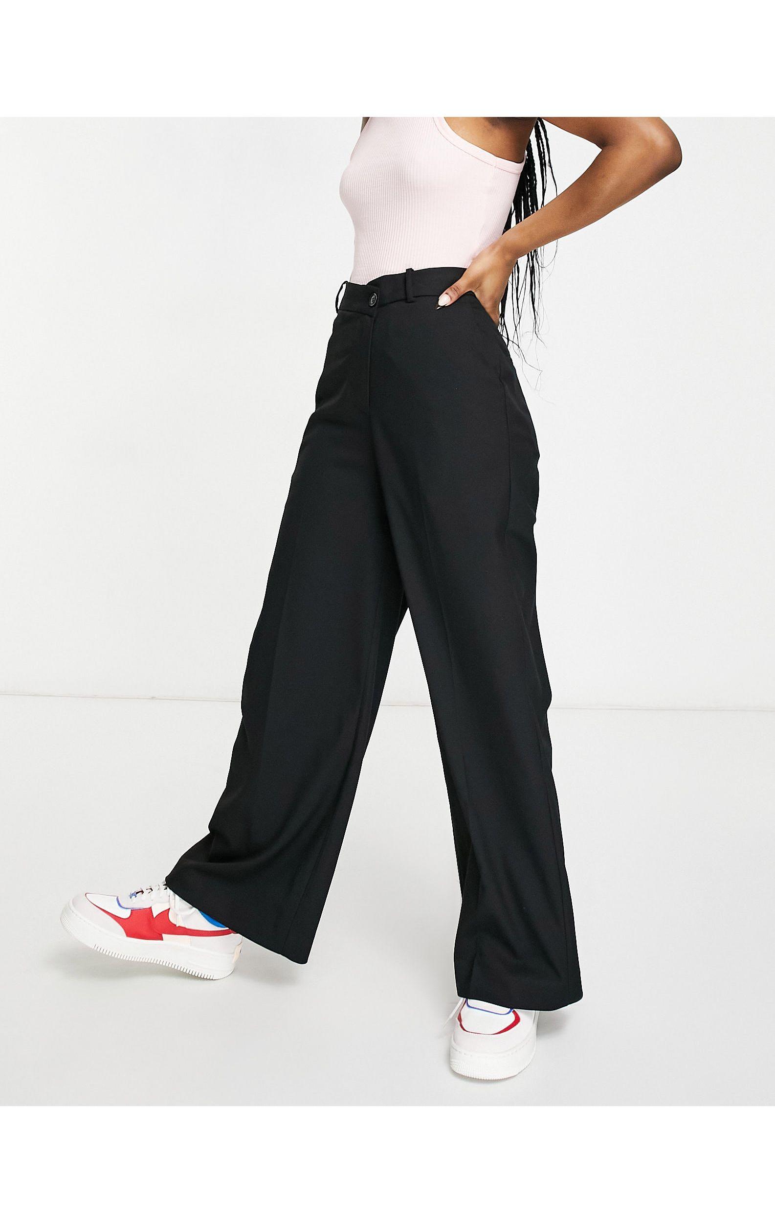 Weekday Luxa Skew Asymmetric wide-legged Pants in Black | Lyst