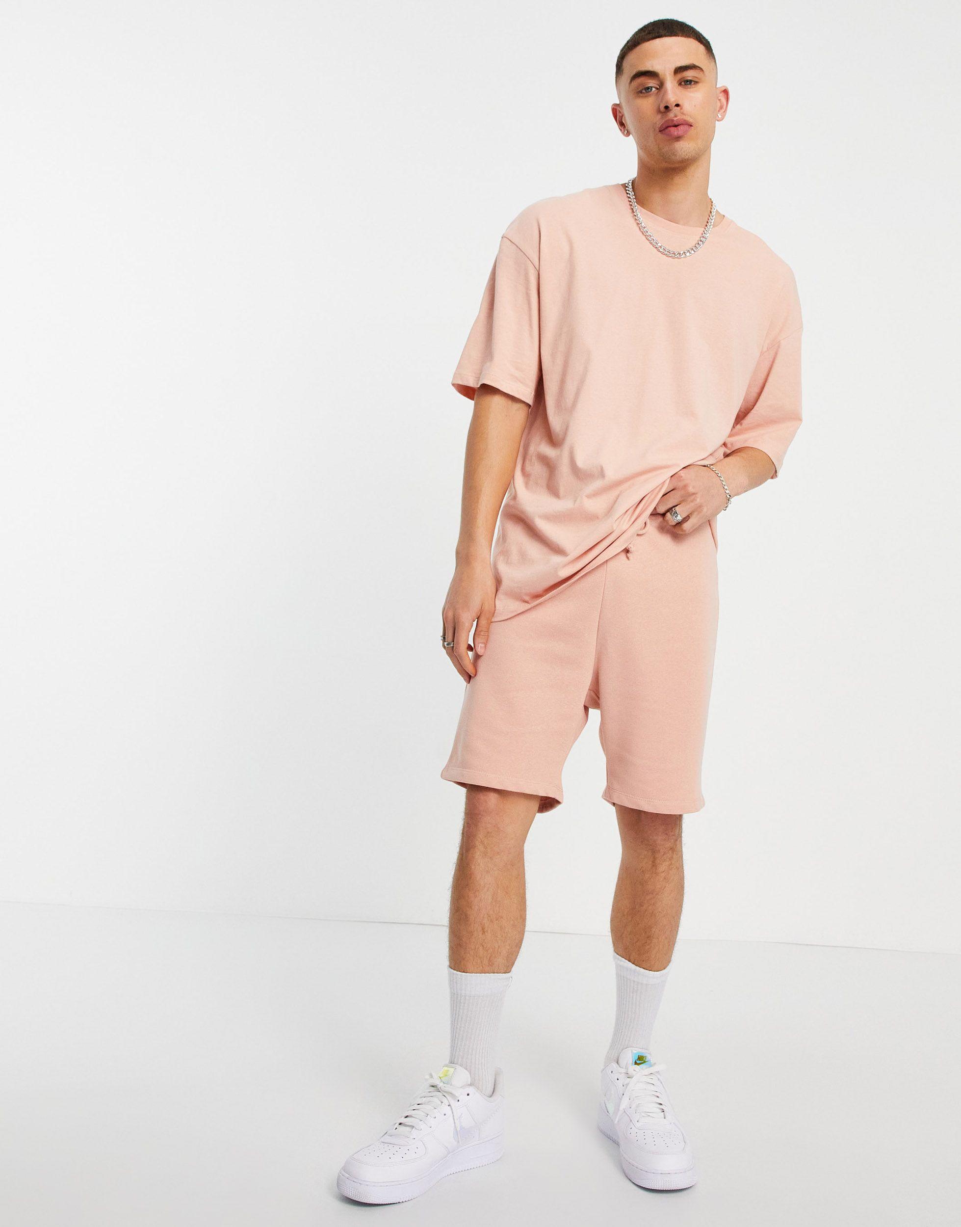 Jack & Jones Originals – set aus oversized-t-shirt und shorts in Pink für  Herren | Lyst DE