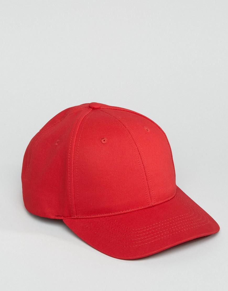 ASOS Baseball Cap In Red in Red for Men - Lyst