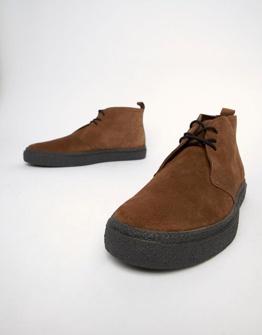 Fred Perry Hawley Mid Suede Boots In Brown for Men - Lyst