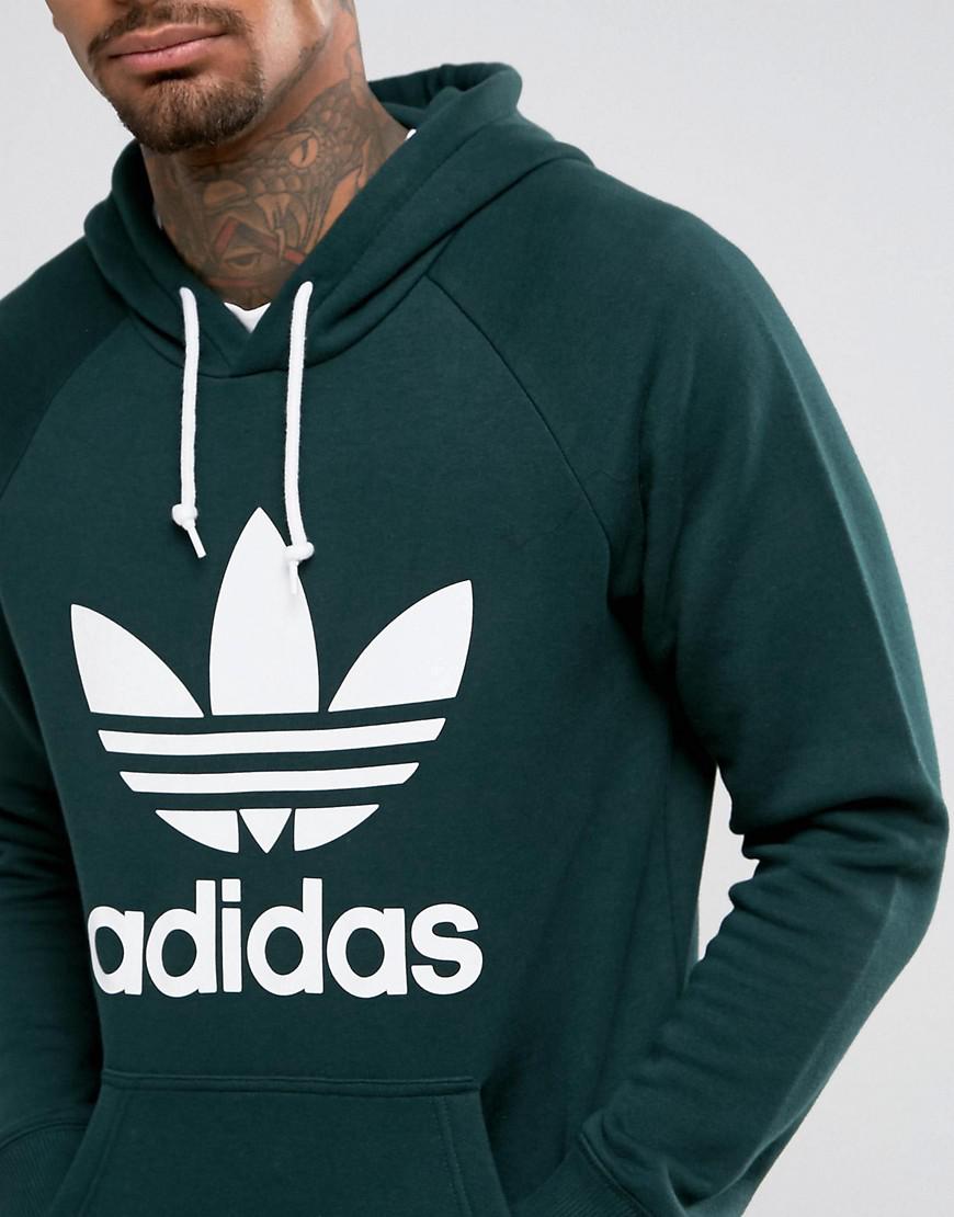 adidas Originals Cotton Trefoil Hoodie In Green Br4183 for Men | Lyst