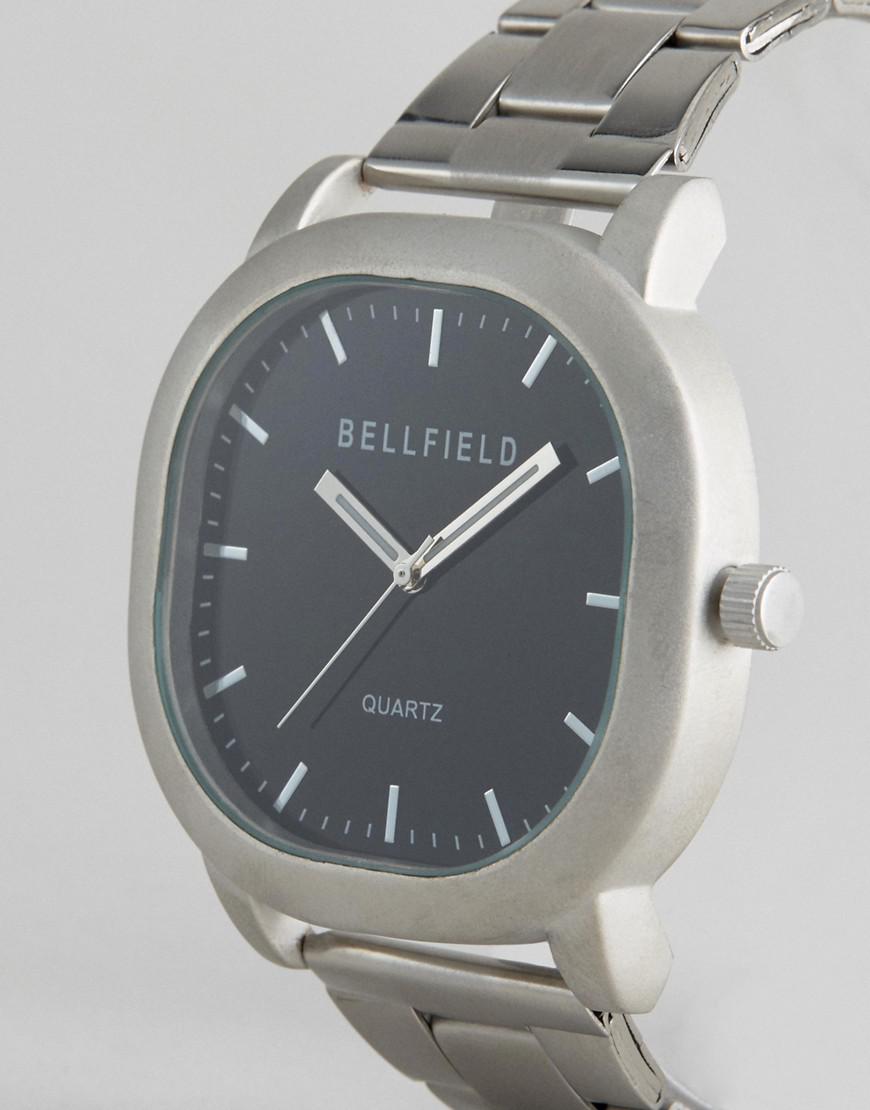 Bellfield Silver Watch With Black Dial in Metallic for Men - Lyst