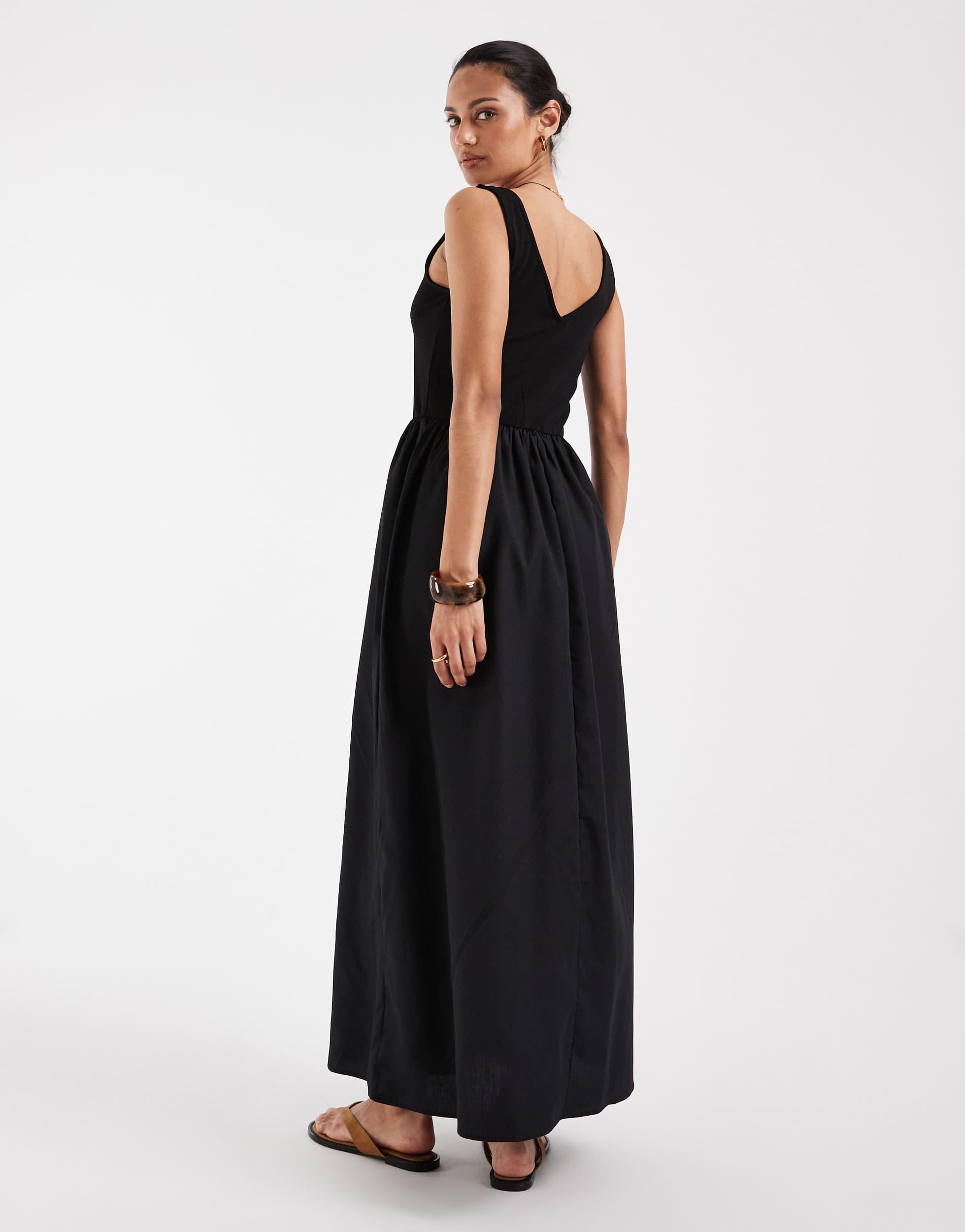 mac duggal sleeveless a-line midi dress Scoop Neck Sleeveless A-Line Ruffle Midi Dress main image 0