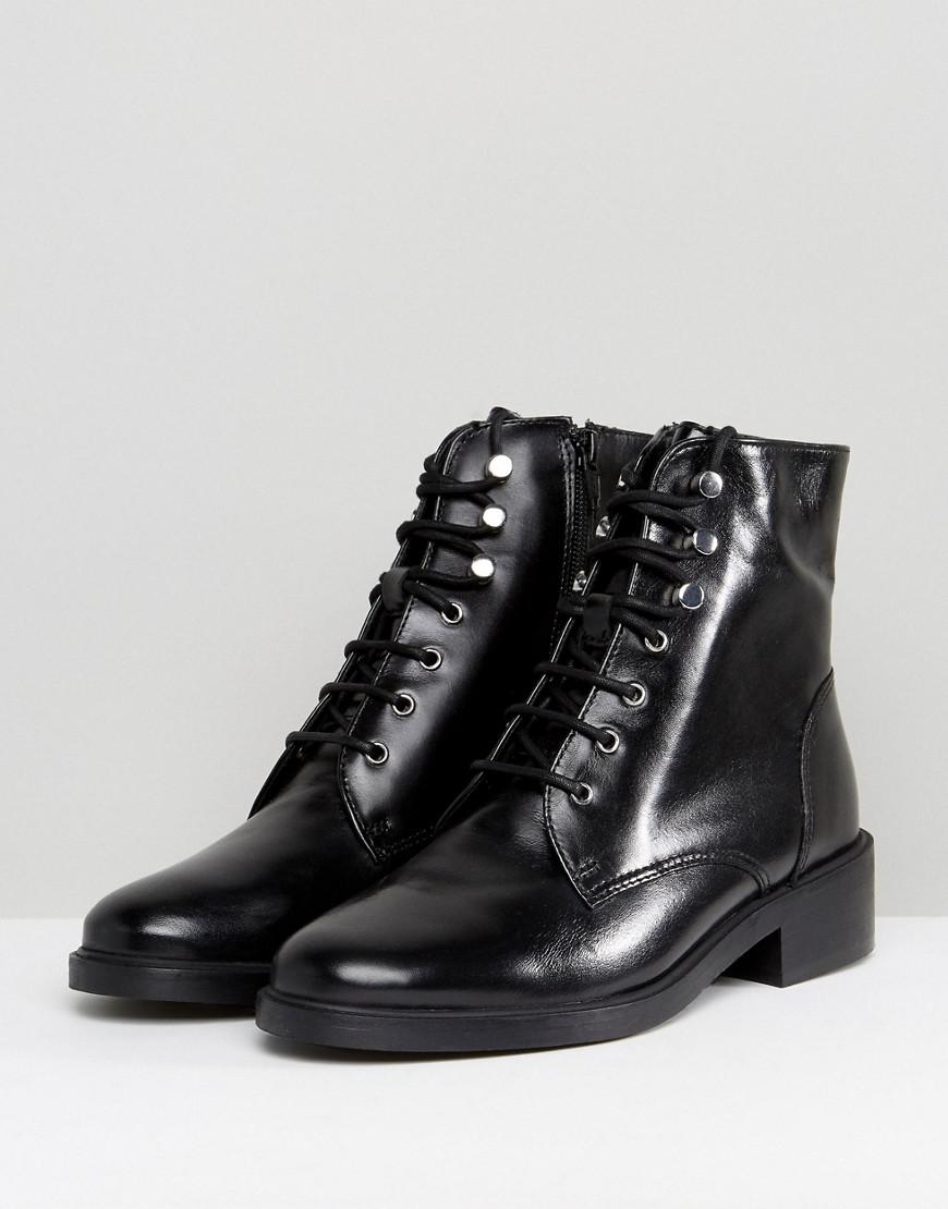 kurt geiger black lace up boots