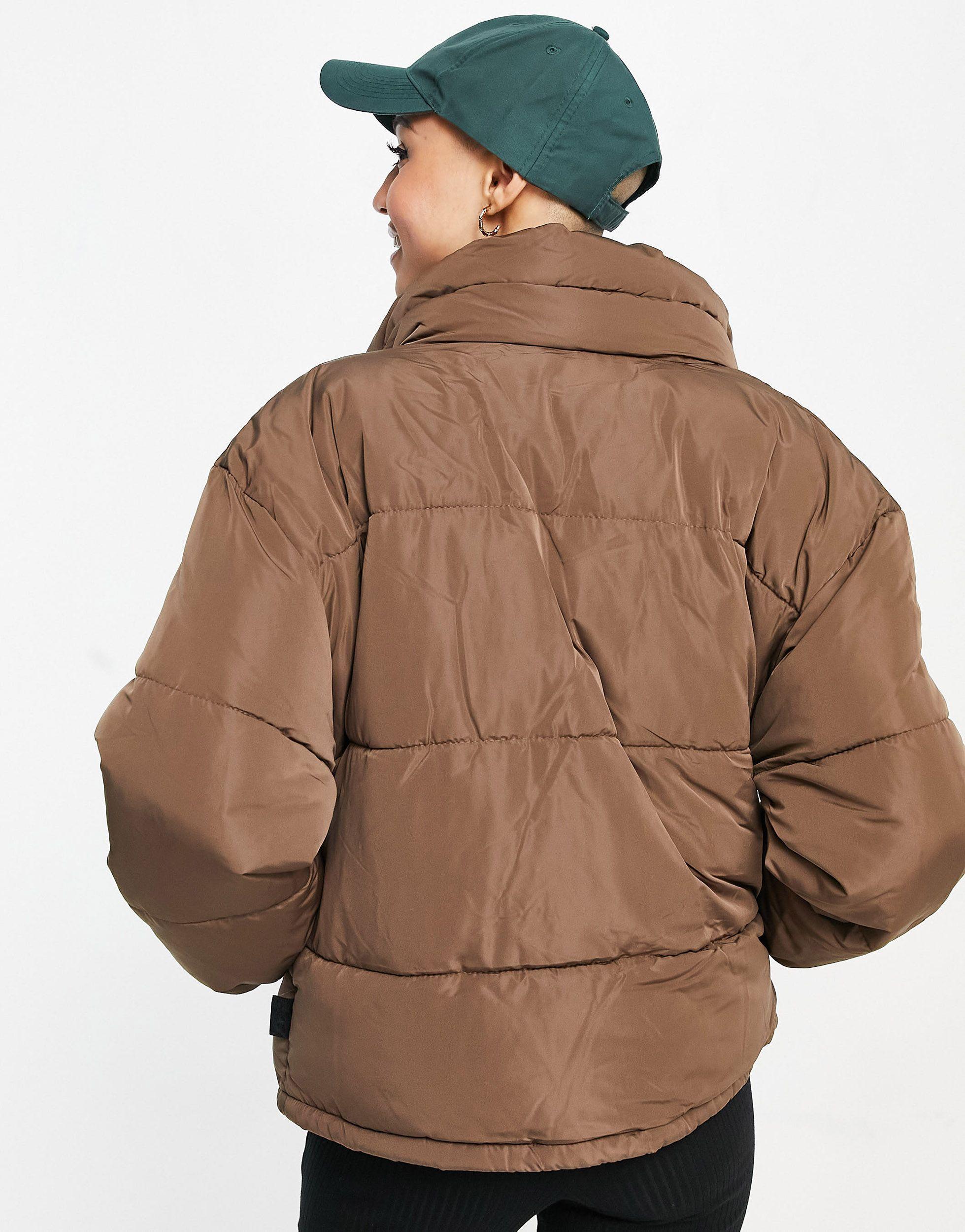 Pull&Bear Padded Puffer Jacket in Brown - Save 62% | Lyst