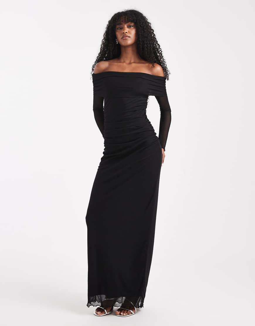 Vero Moda - Completo Morbido Nero A Coste Con Vestito Alla Caviglia Stile Canotta E Cardigan