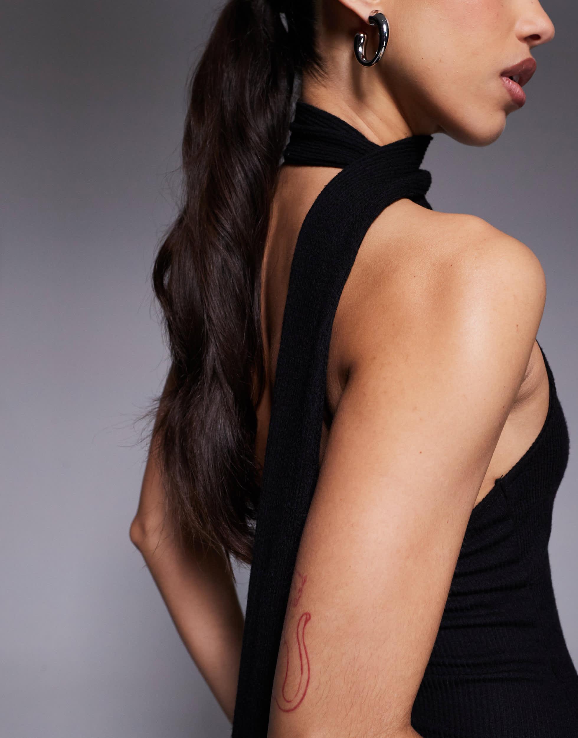 strapless open back dress Circa Scarf Midi Dress