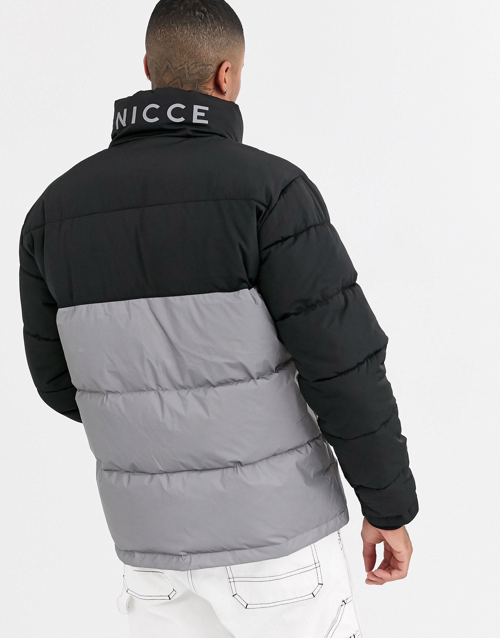 Nicce London Synthetic Puffer Jacket in Silver (Metallic) for Men - Lyst