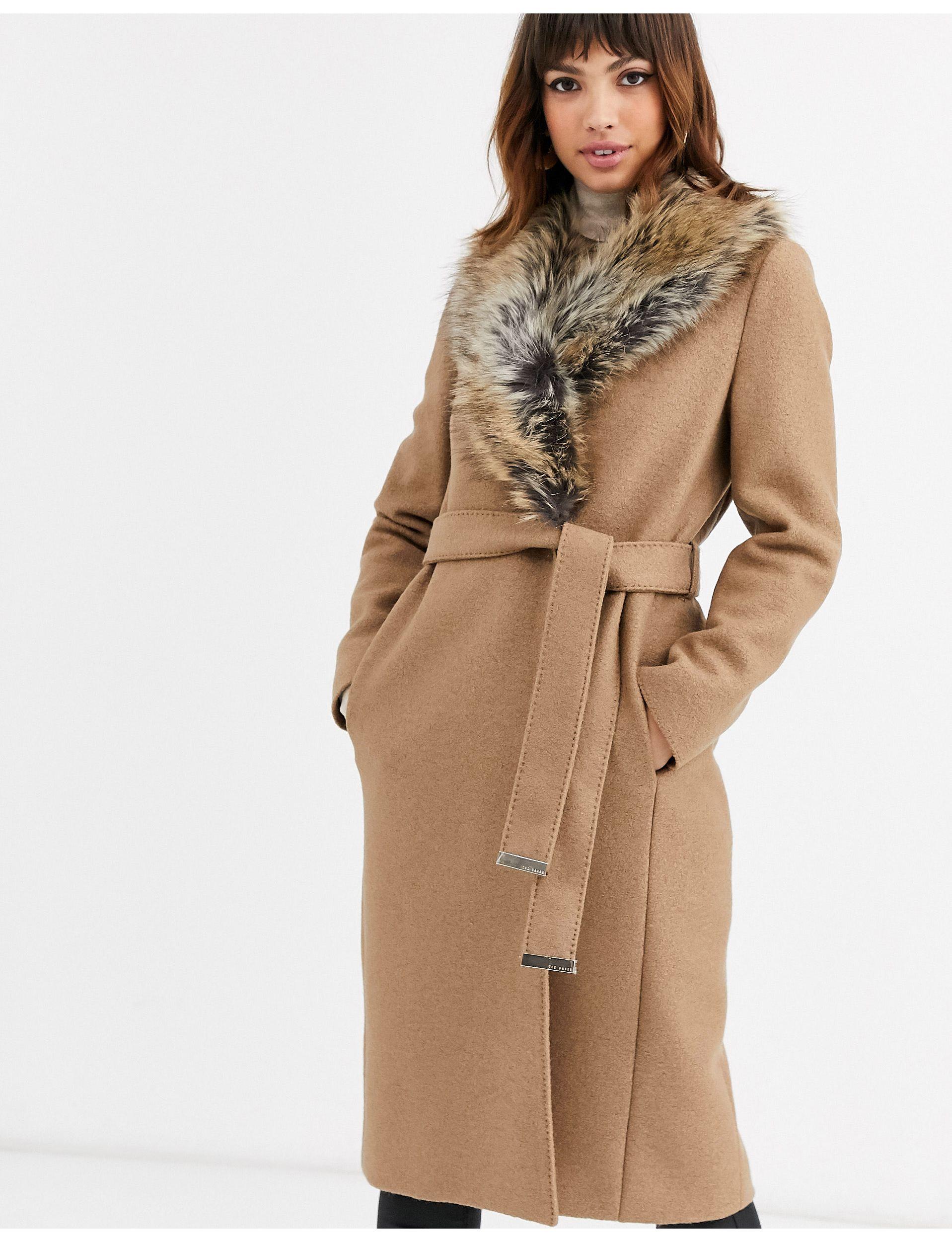 Ted baker long store wool wrap coat