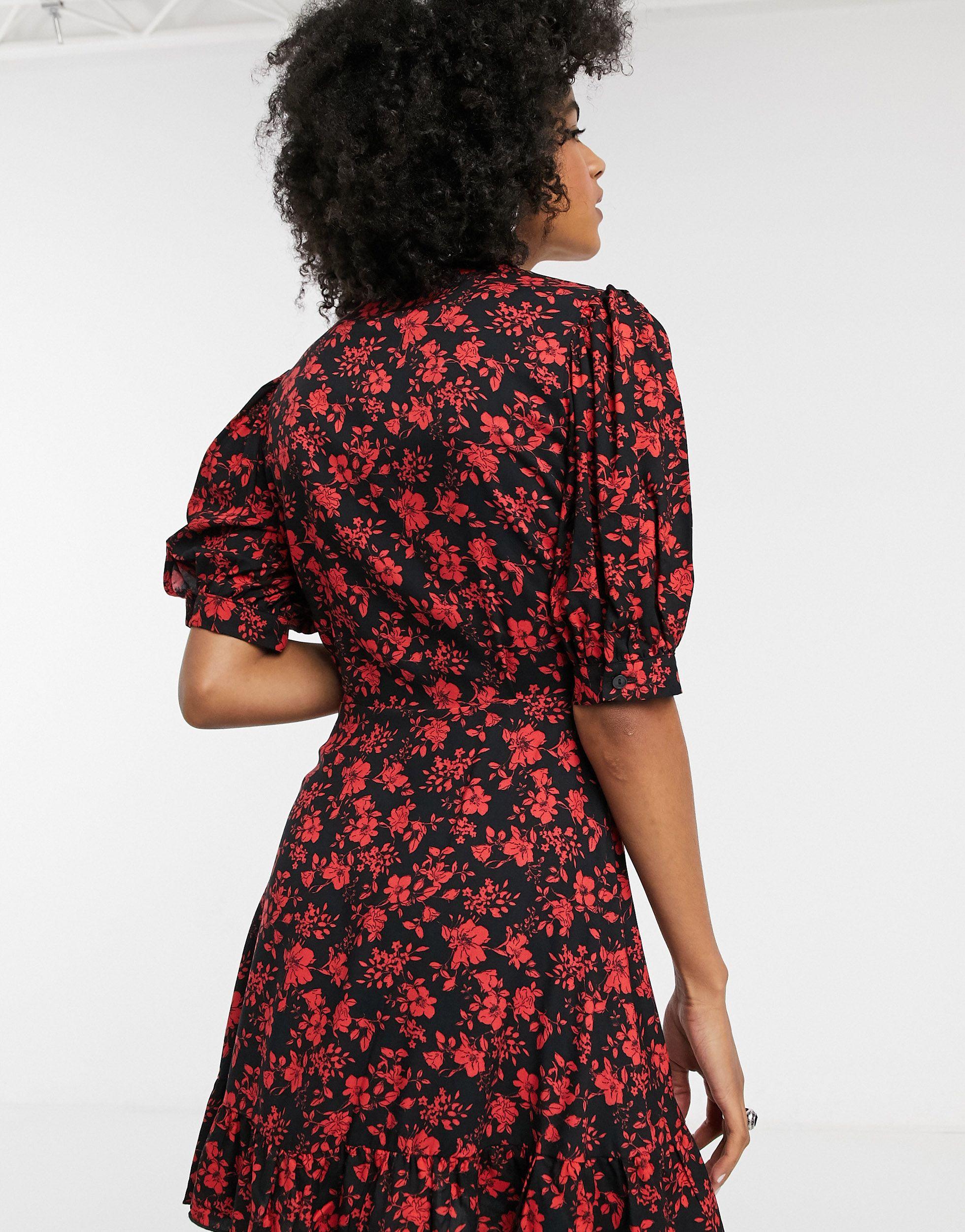 topshop red shirt dress