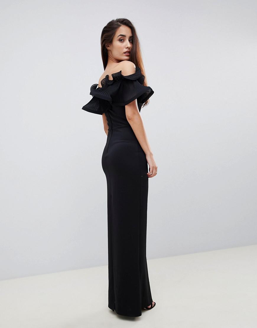 lipsy bardot ruffle dress