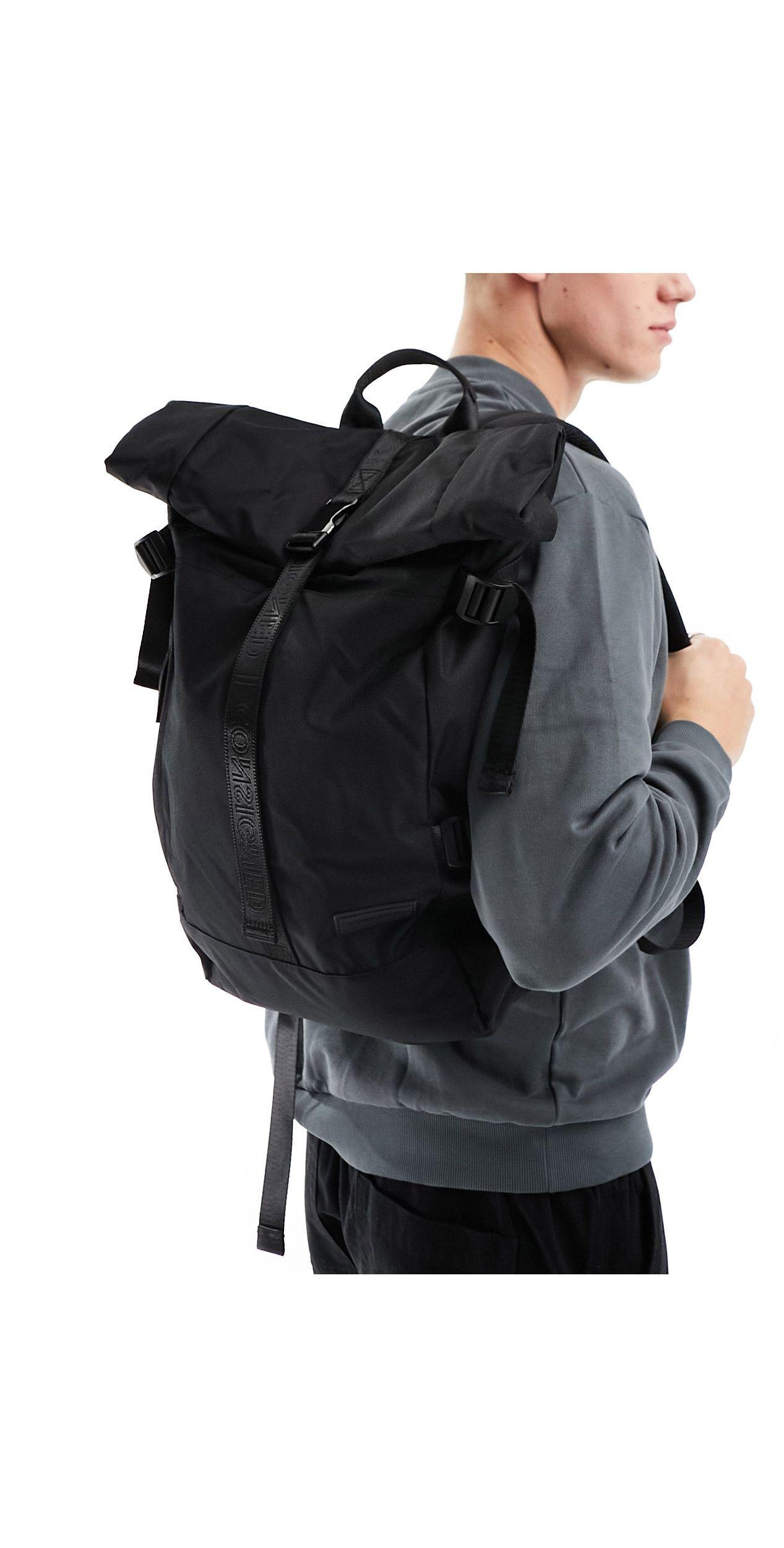 Consigned Roll Top Backpack With Buckle Fastening in Black for Men Lyst